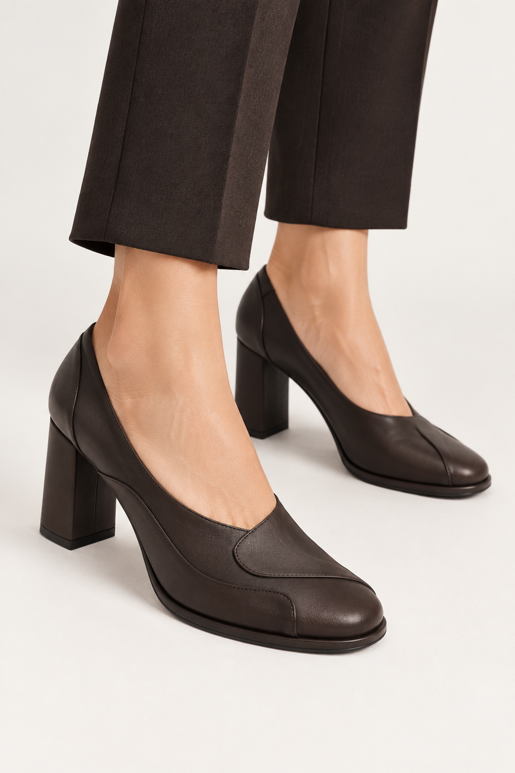Scarpa donna in pelle Malloni 35017 Cacao