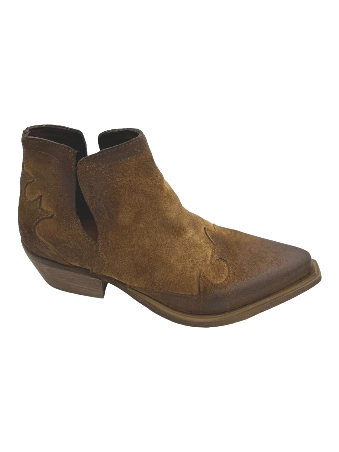 Scarpotto texano Zoe Camoscio Cuoio - Dakota 04 -