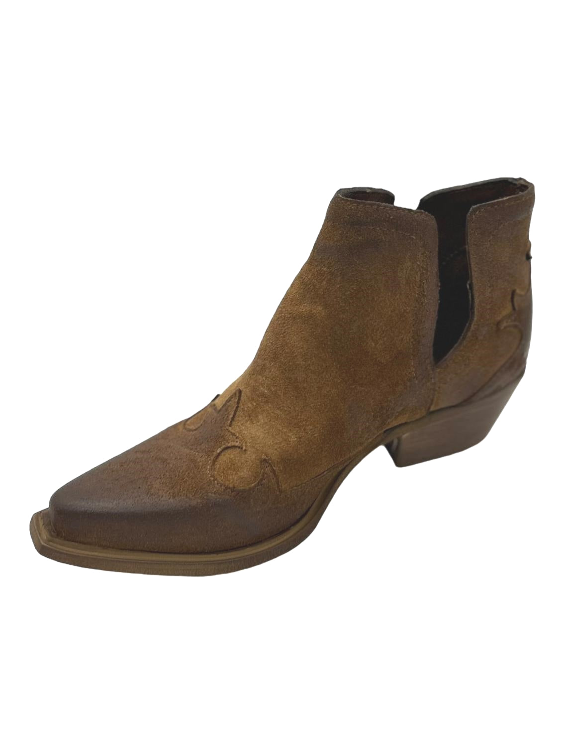 Scarpotto texano Zoe Camoscio Cuoio - Dakota 04 -
