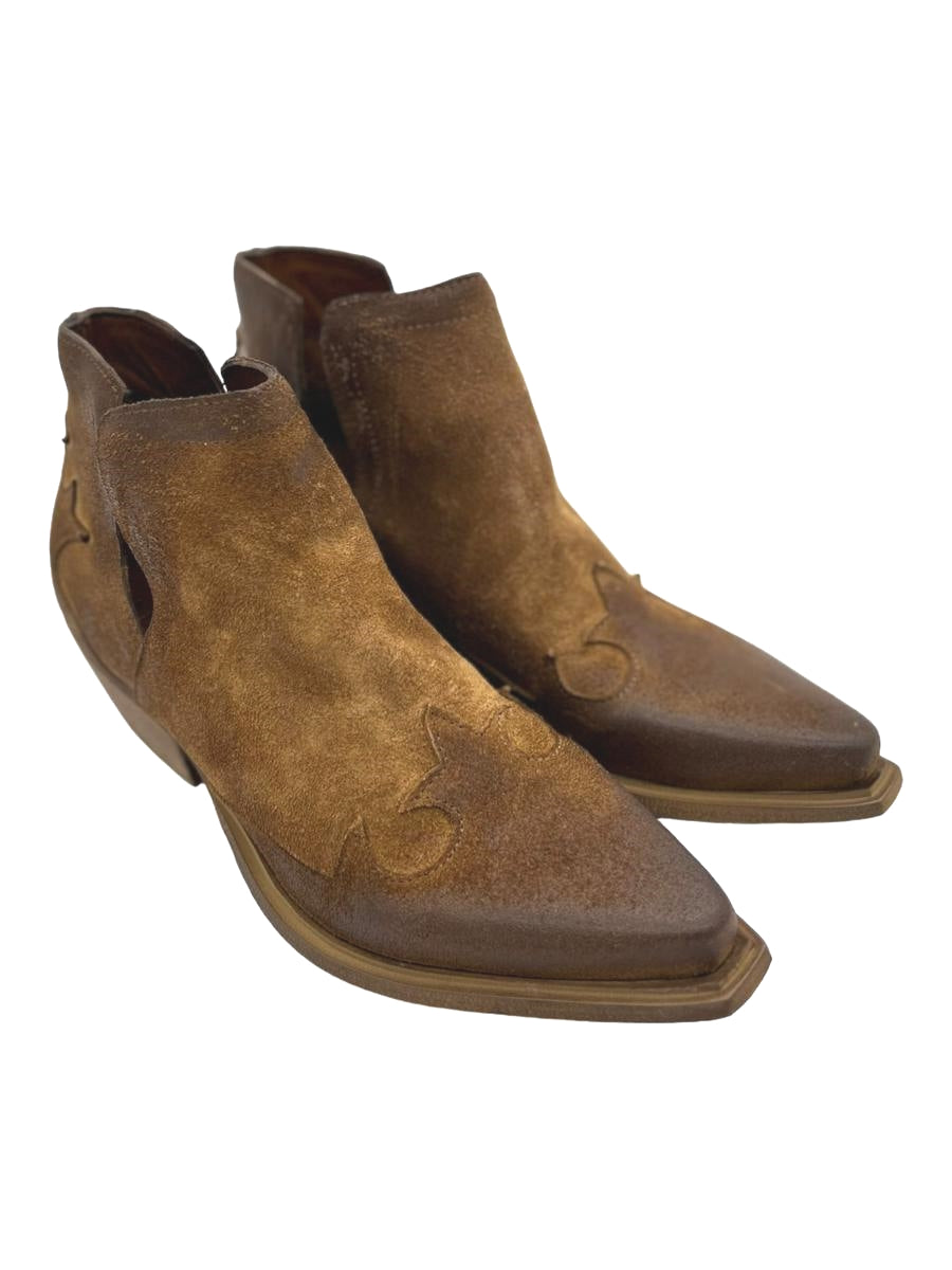 Scarpotto texano Zoe Camoscio Cuoio - Dakota 04 -