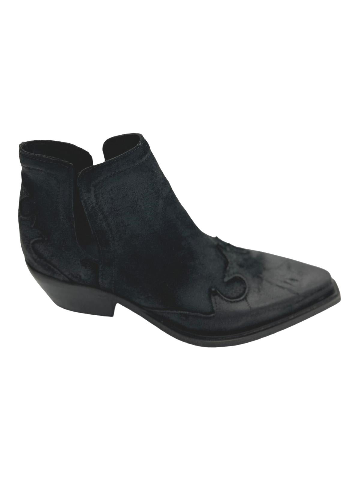 Scarpotto texano Zoe Camoscio Nero  - Dakota 04 -