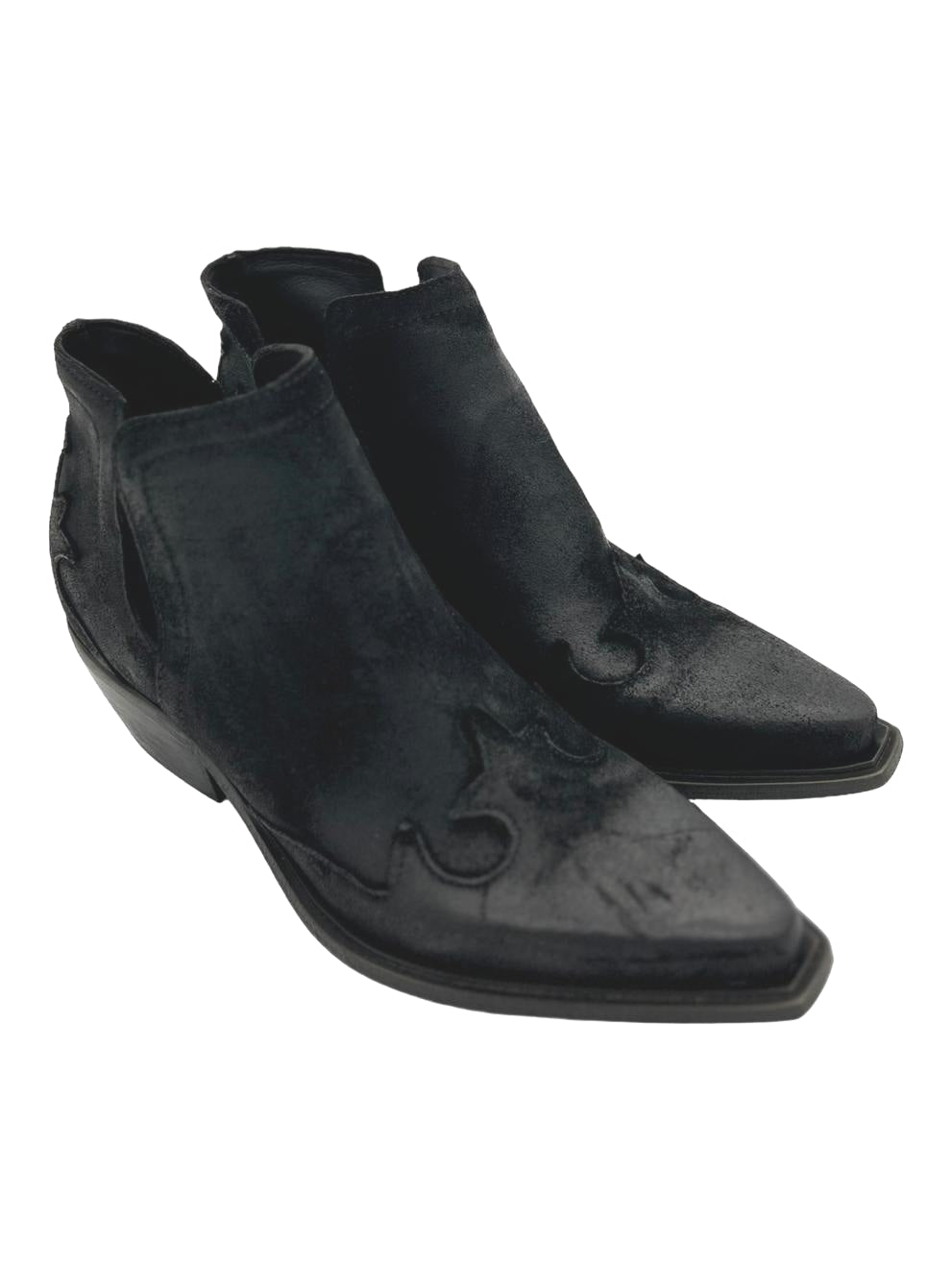 Scarpotto texano Zoe Camoscio Nero - Dakota 04 -