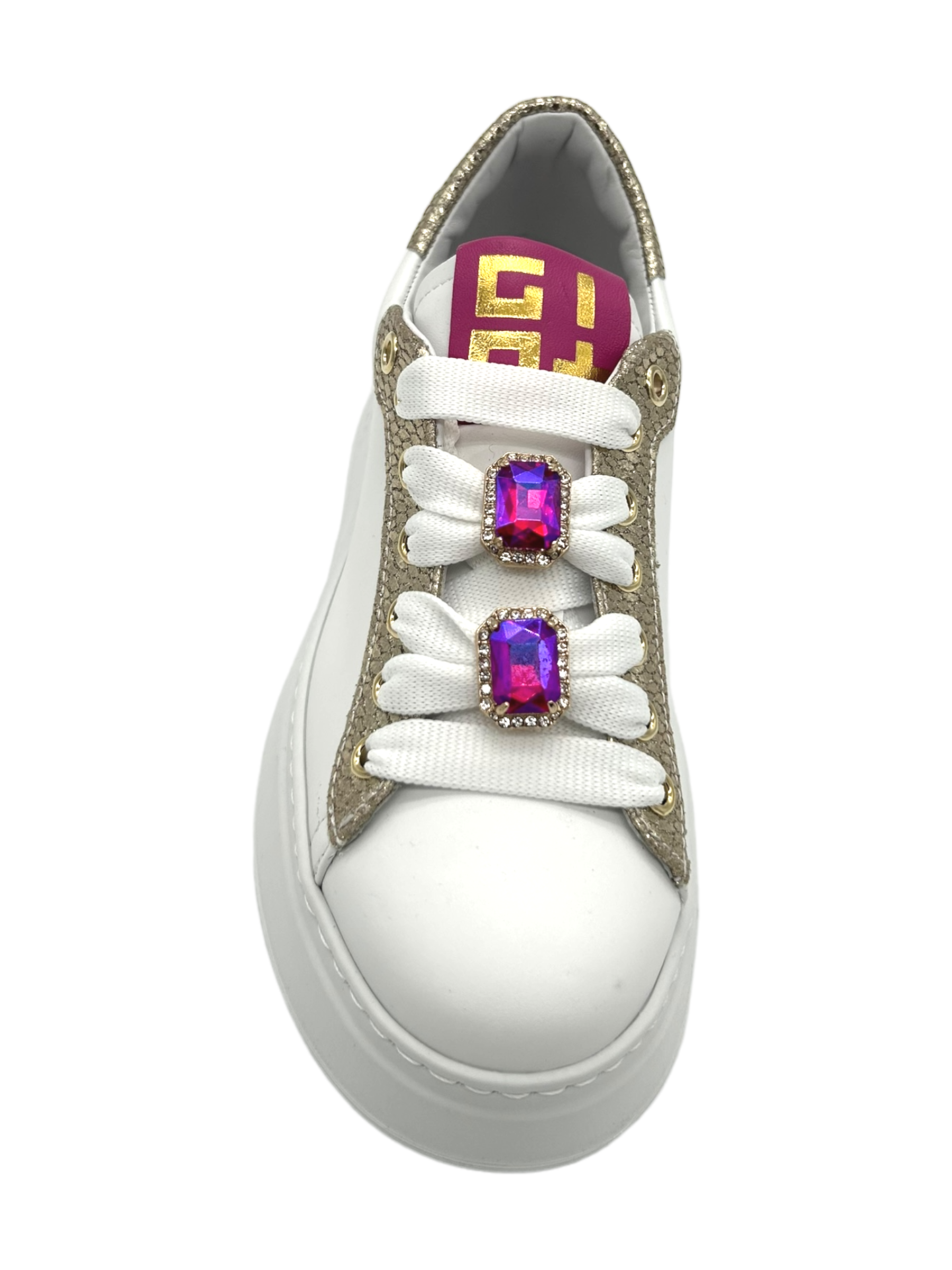 Sneaker pelle donna GIO+ Combi Bianco Platino Granchio - PIA 38B -