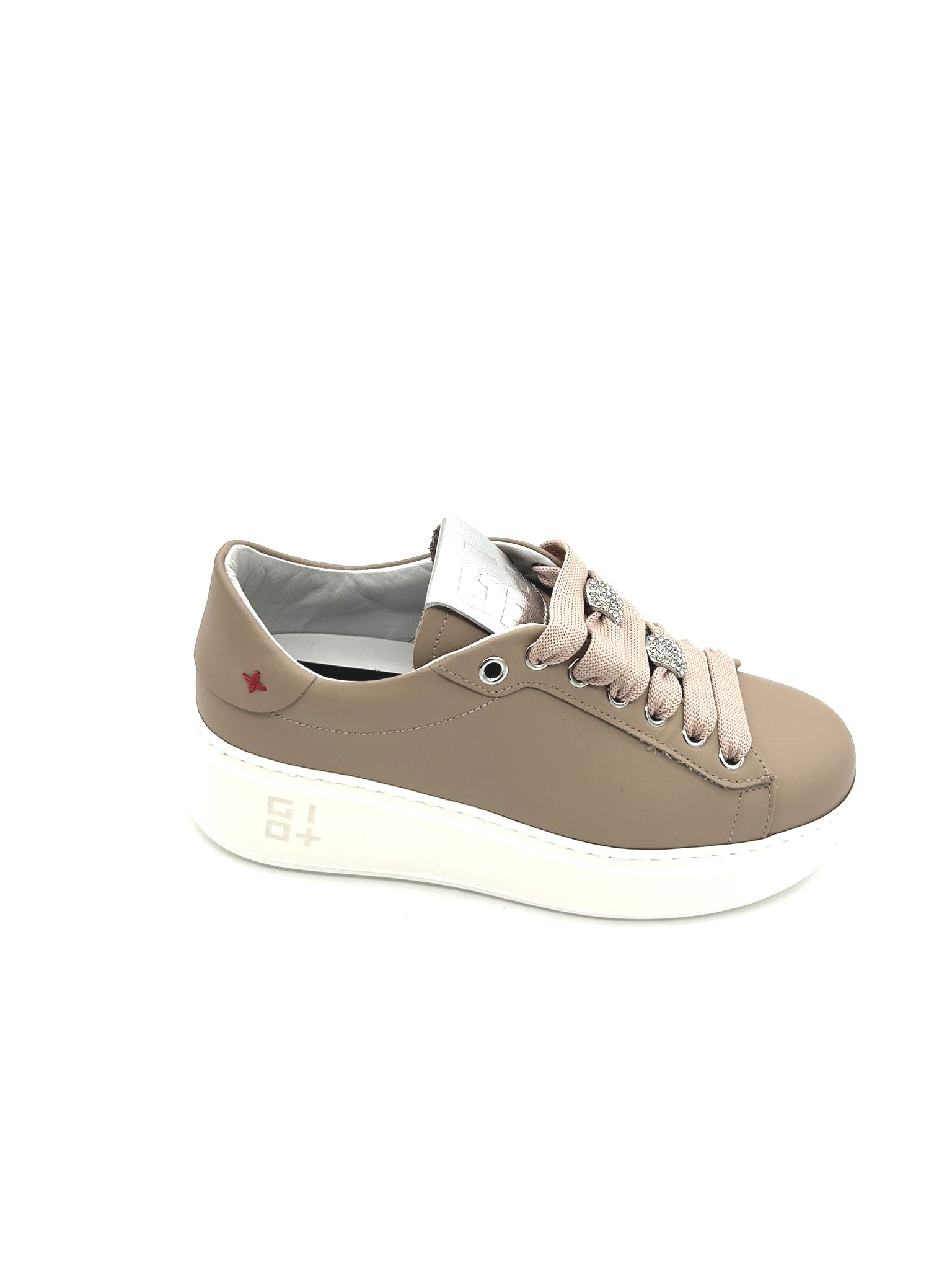 Sneaker pelle donna GIO+ Combi Farfalla nudo - PIA 130B -