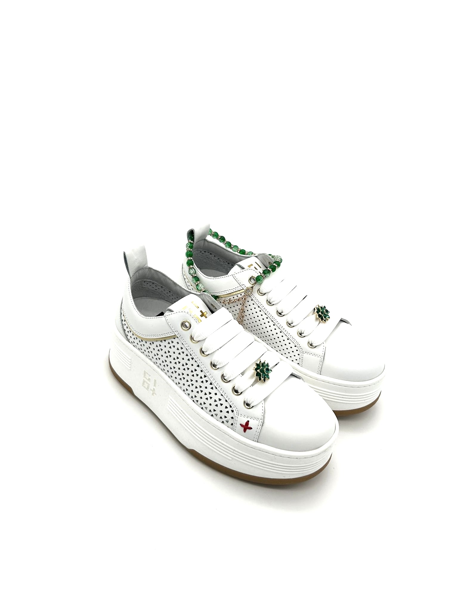 Sneaker pelle donna GIO+ Combi Forata White - ANIA 20A -