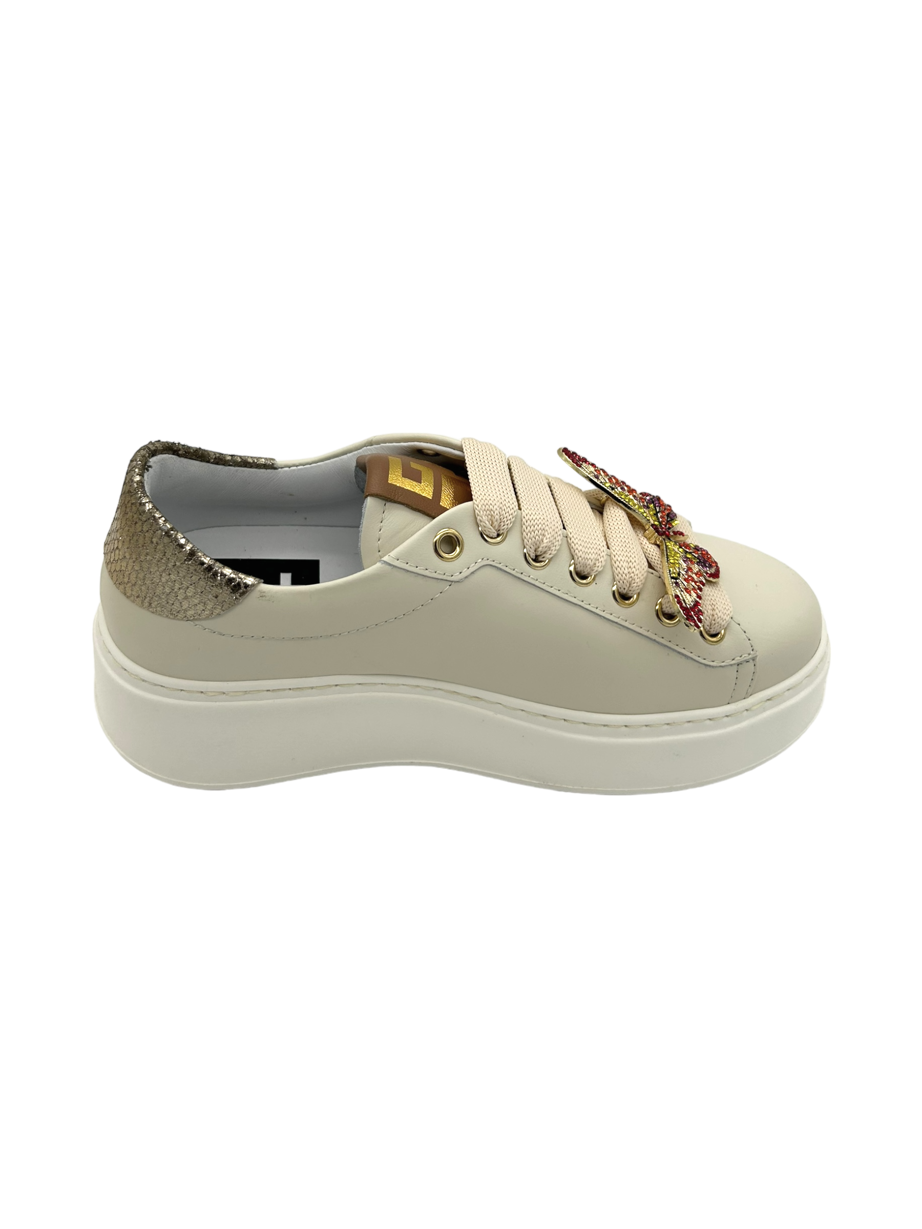 Sneaker pelle donna GIO+ Combi Milk Farfalla - PIA 140A -
