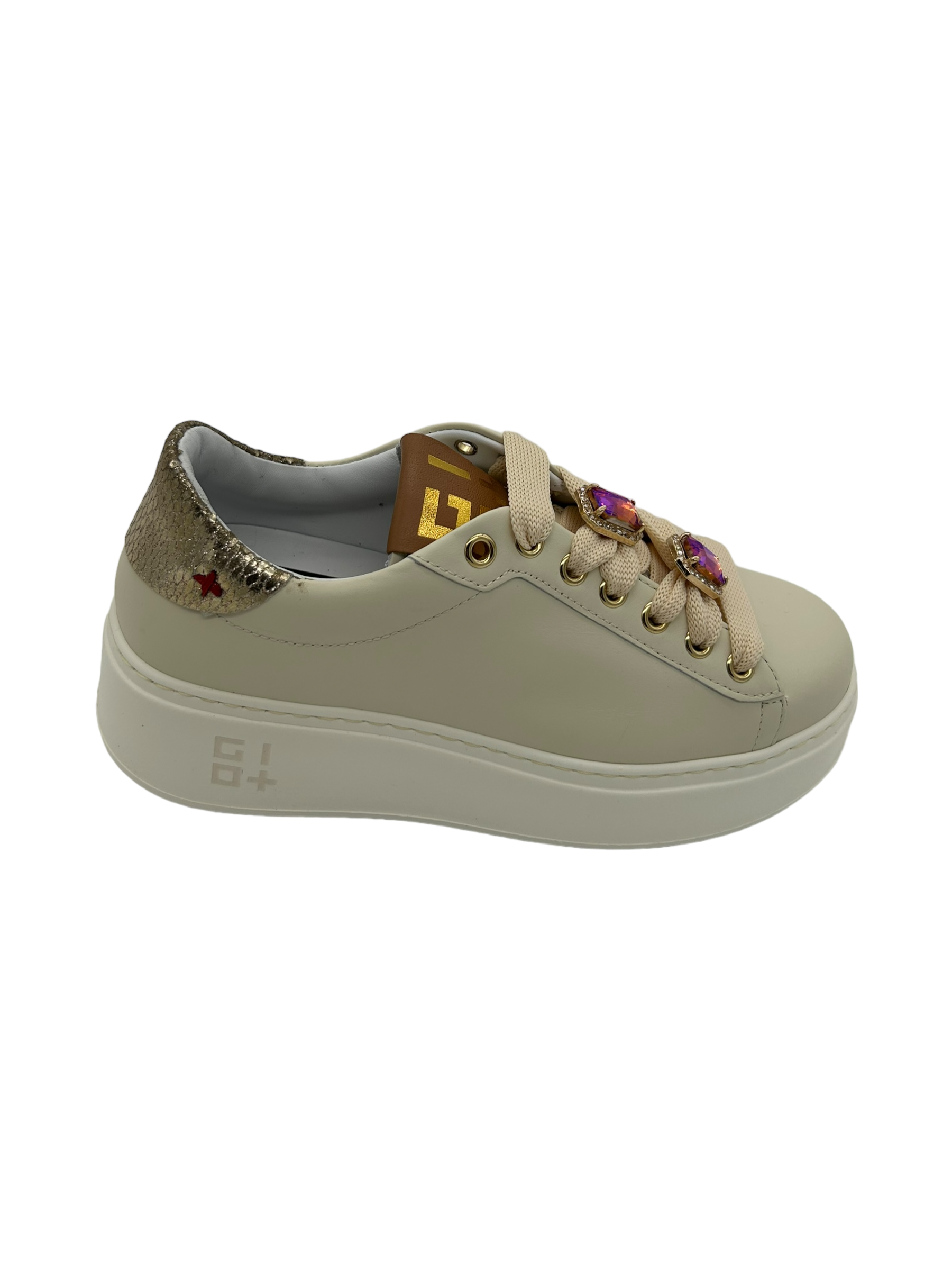 Sneaker pelle donna GIO+ Combi Milk Farfalla - PIA 140A -