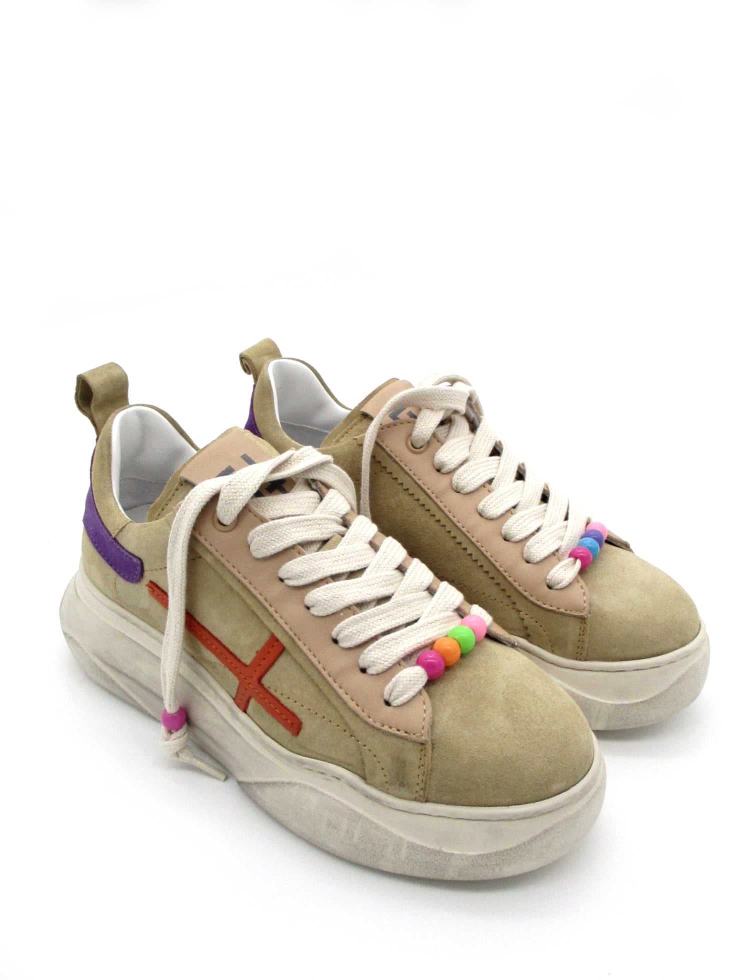 Sneaker pelle donna GIO+ Combi Vintage Arancio - GIADA 62S -