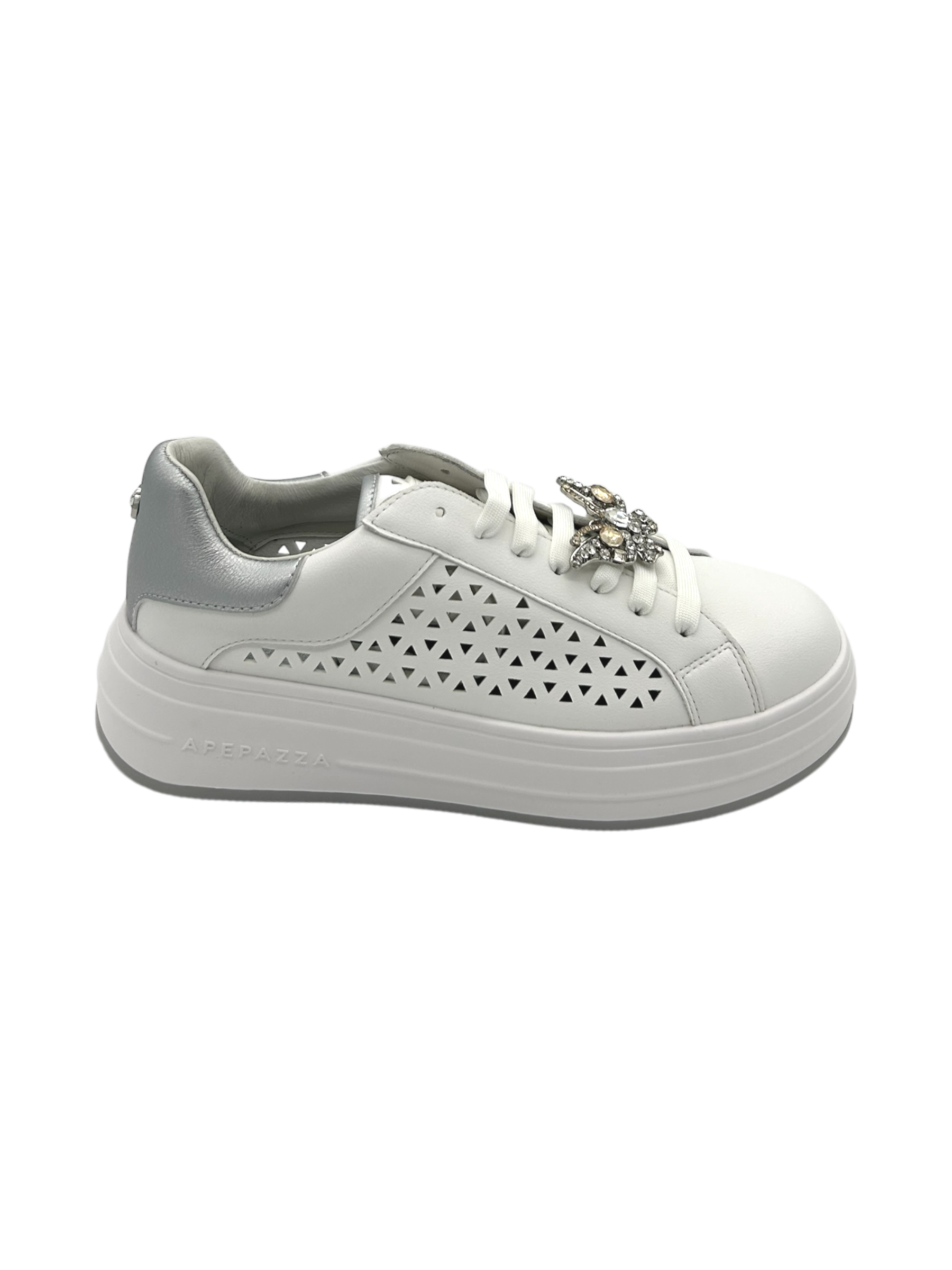 Sneakers donna Apepazza White Silver -Lara-