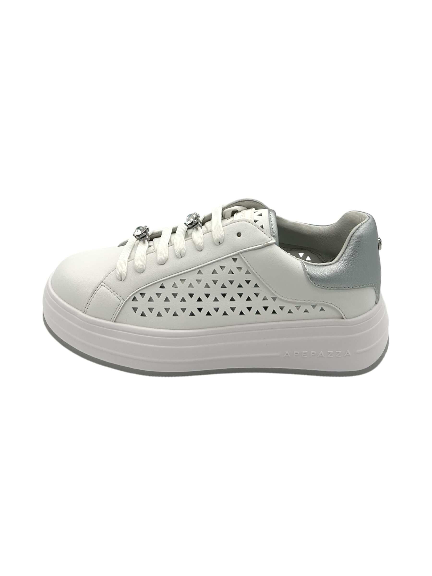 Sneakers donna Apepazza White Silver -Lara-