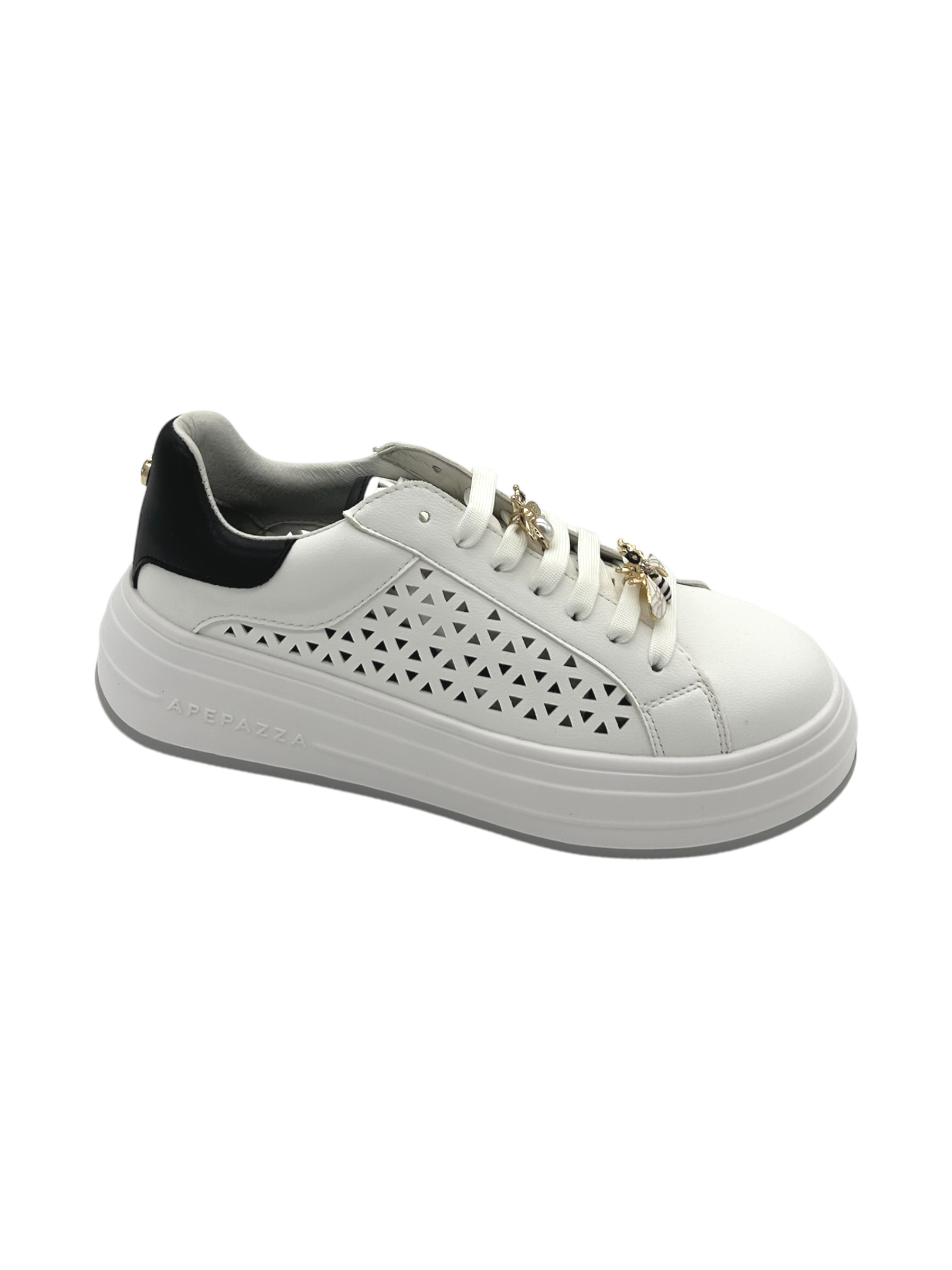 Sneakers donna Apepazza White Black -Lara-