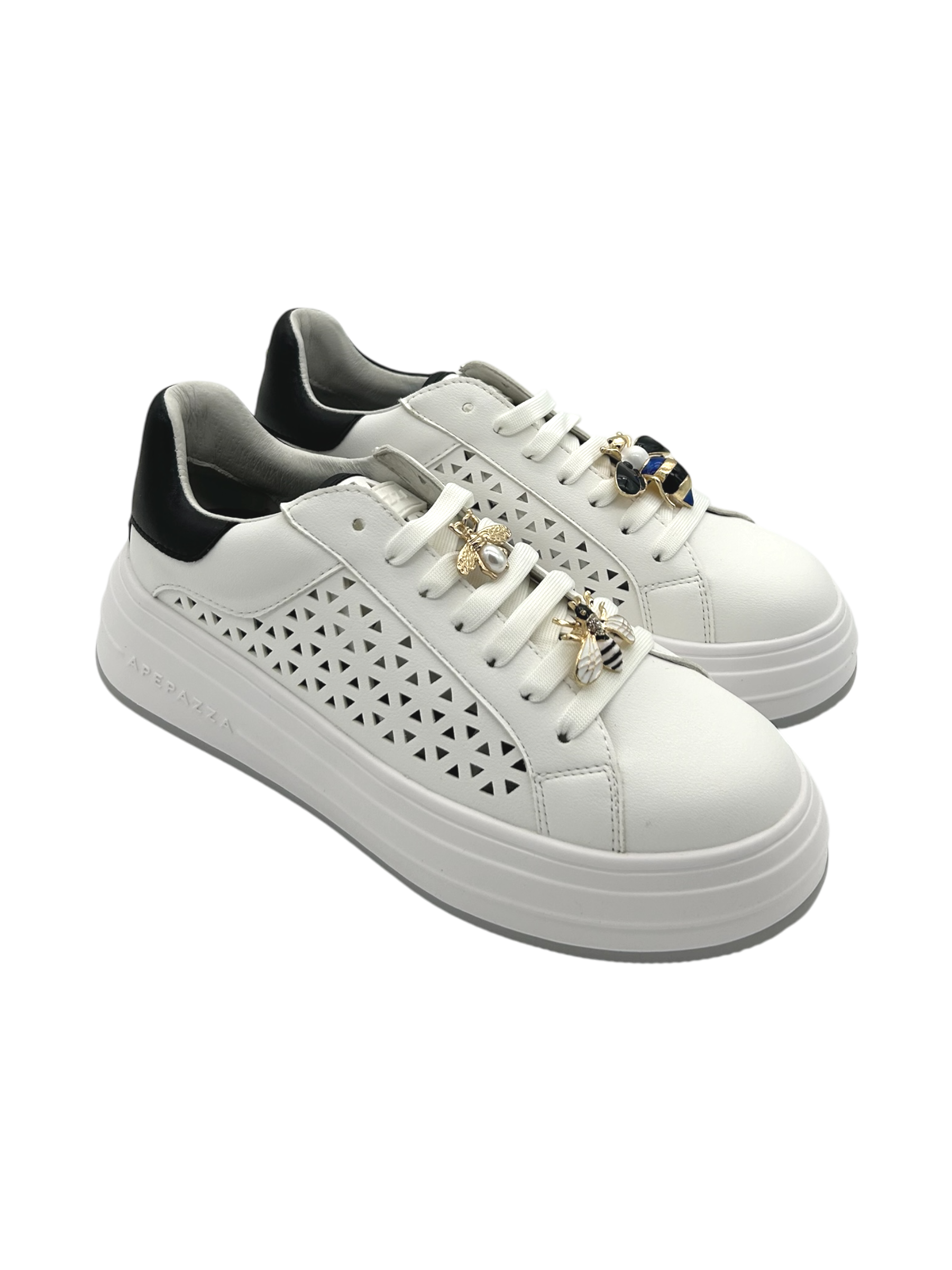Sneakers donna Apepazza White Black -Lara-