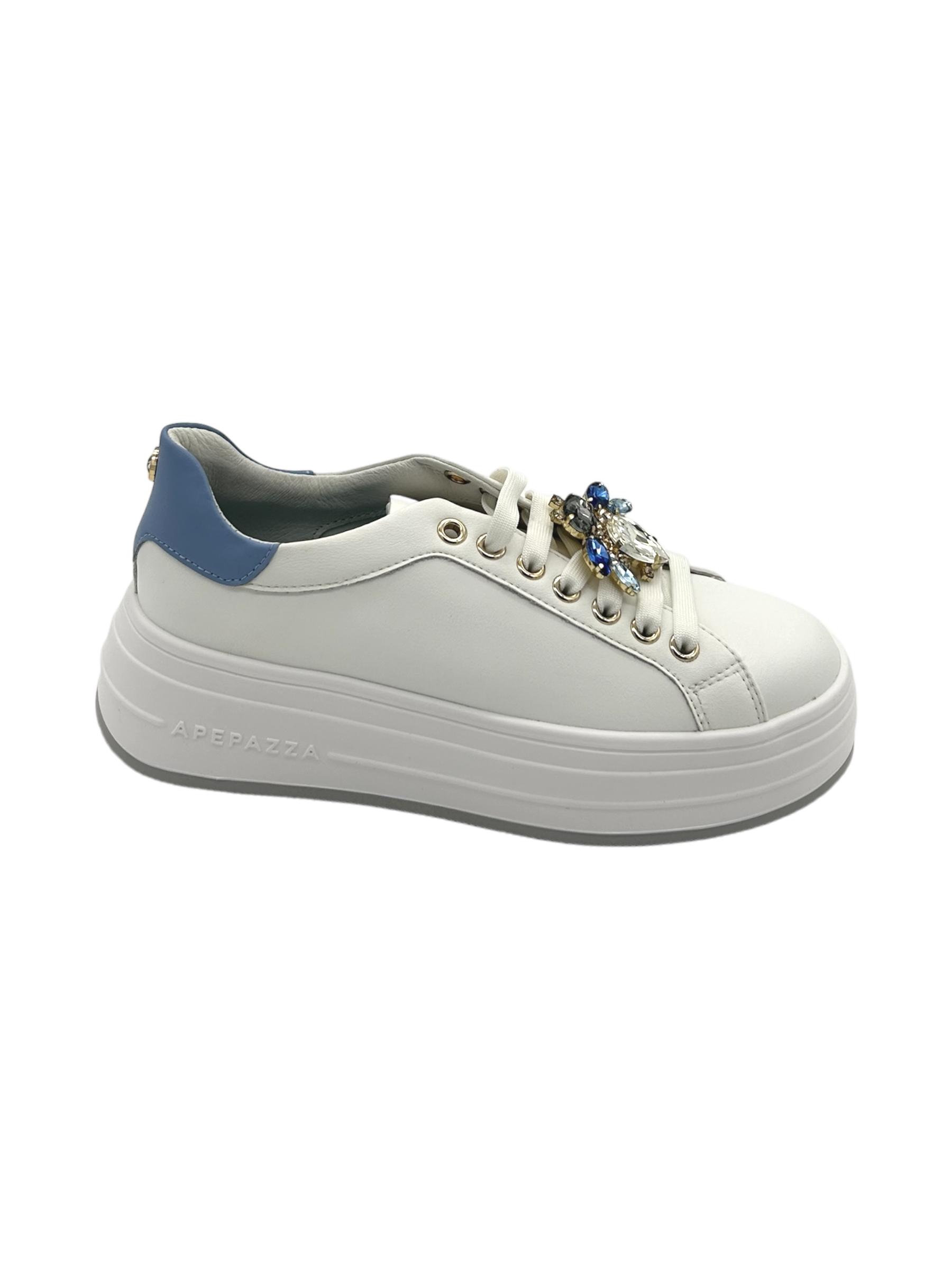 Sneakers donna Apepazza White Light Blue -Lea-