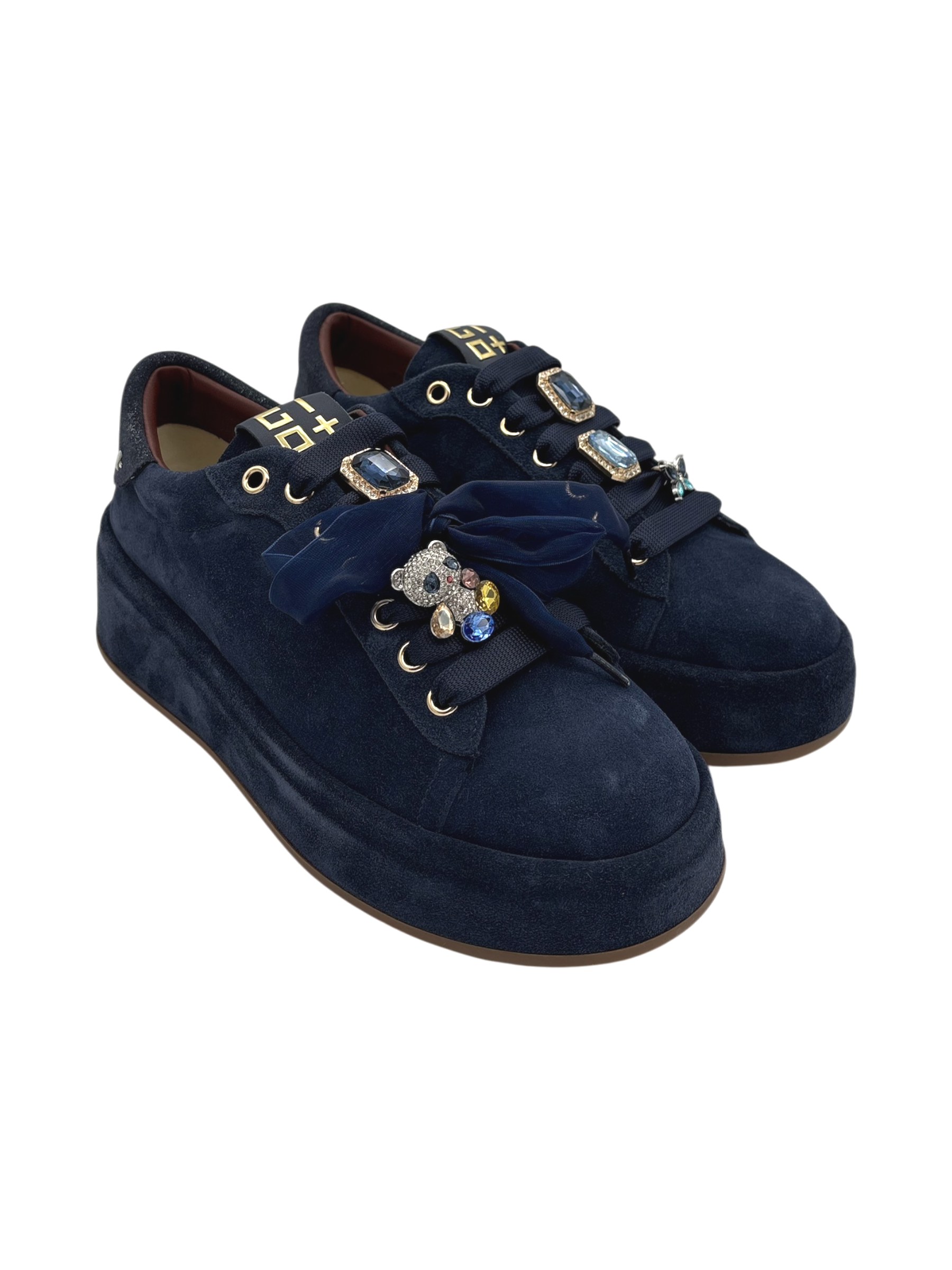 Sneakers Camoscio Donna GIO+ Combi Denim - Oliva 148