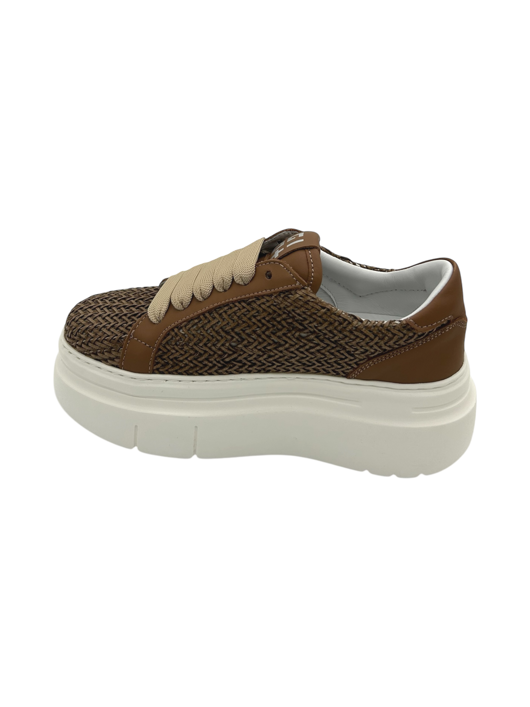 Sneakers pelle donna GIO+ Combi Tortora intreccio - Aria 50 B -