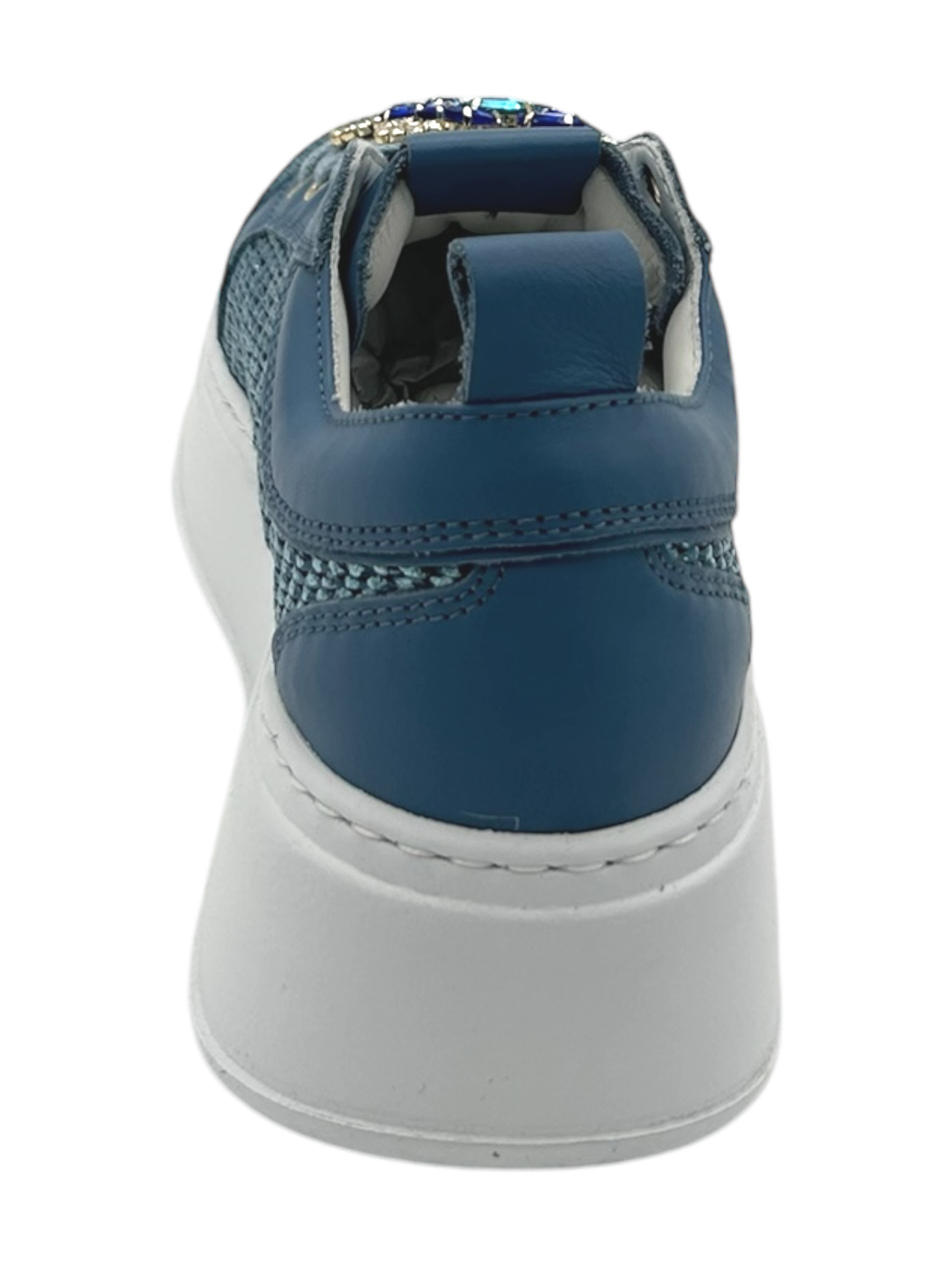 Sneakers pelle donna GIO+ Combi Raffia Jeans -PIA350 B-