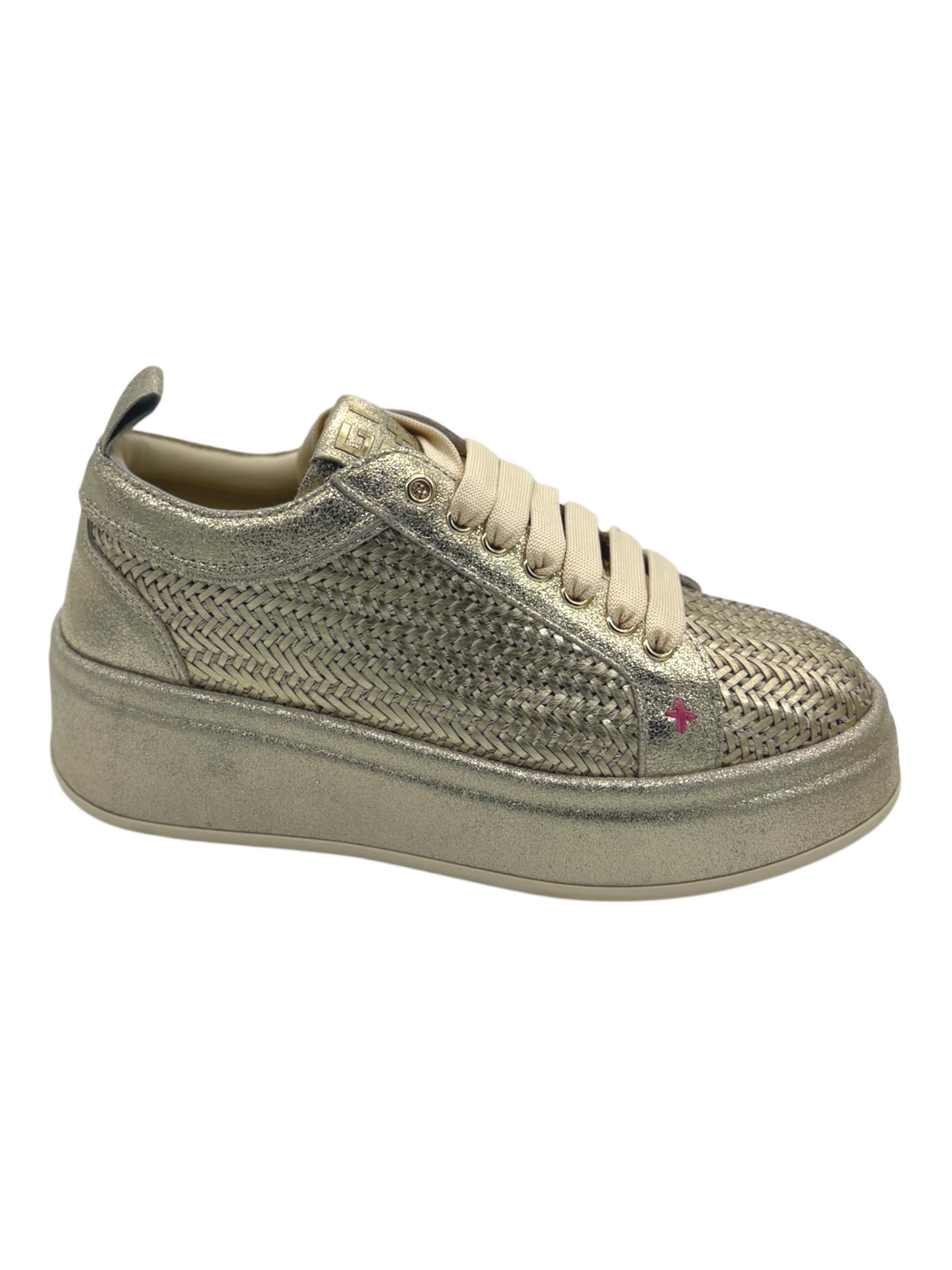 Sneakers pelle donna GIO+ combi Gold -Oliva 56C -