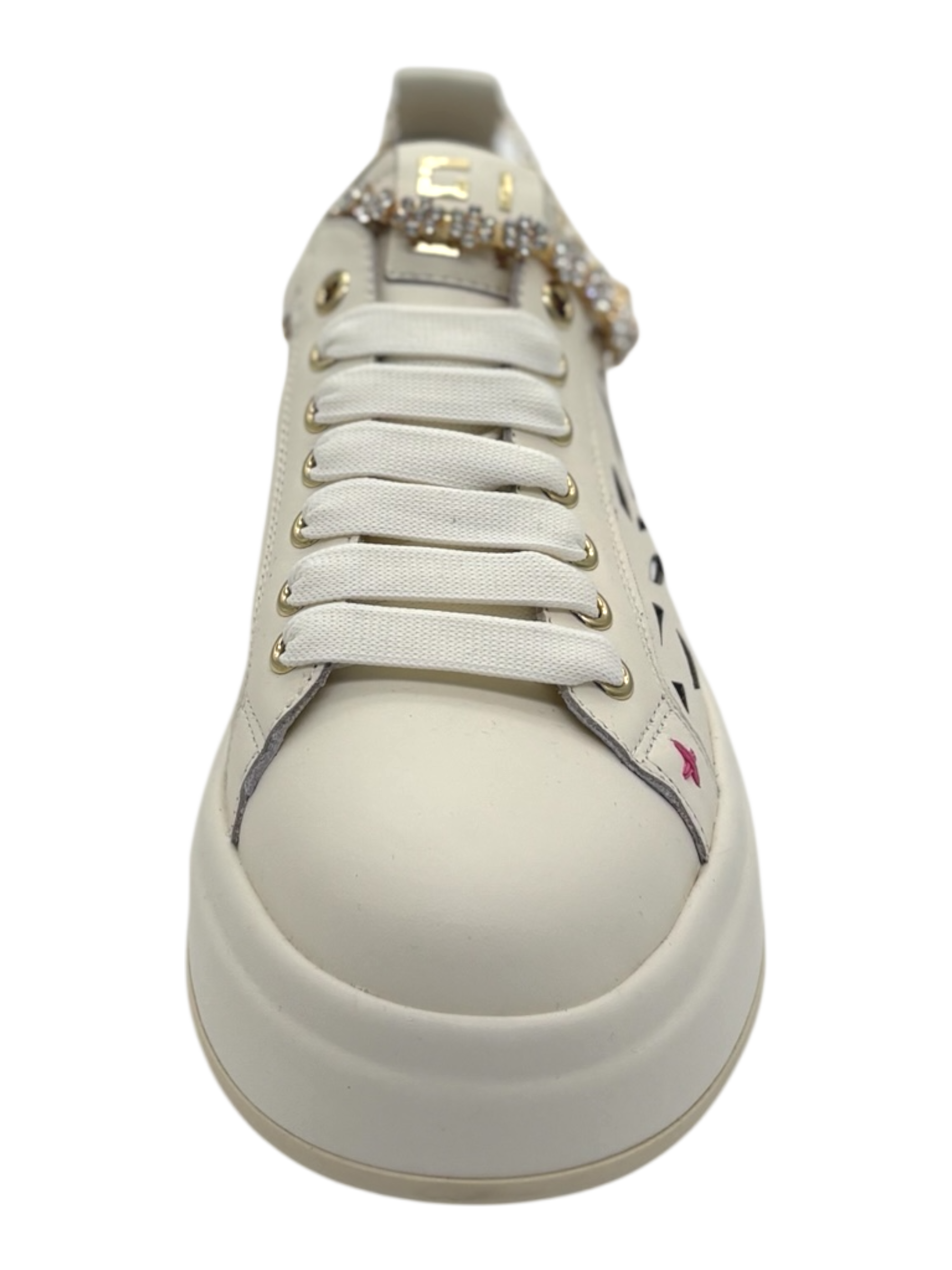 Sneakers pelle donna GIO+ Combi Laser latte -Oliva 52A -