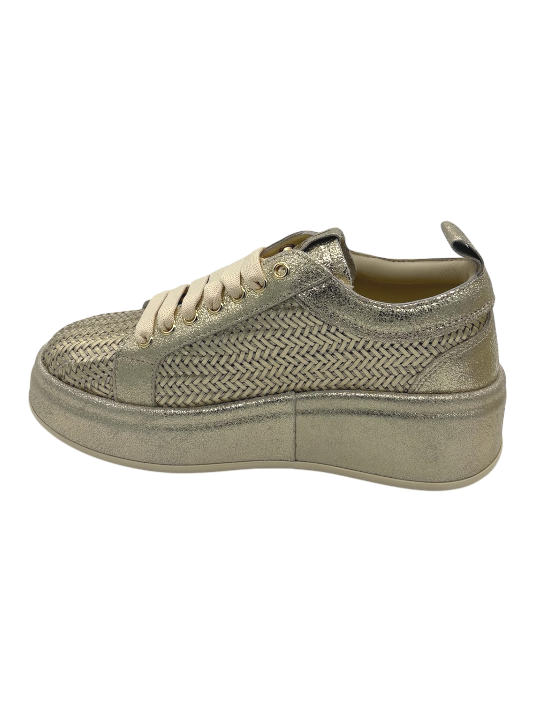 Sneakers pelle donna GIO+ combi Gold -Oliva 56C -