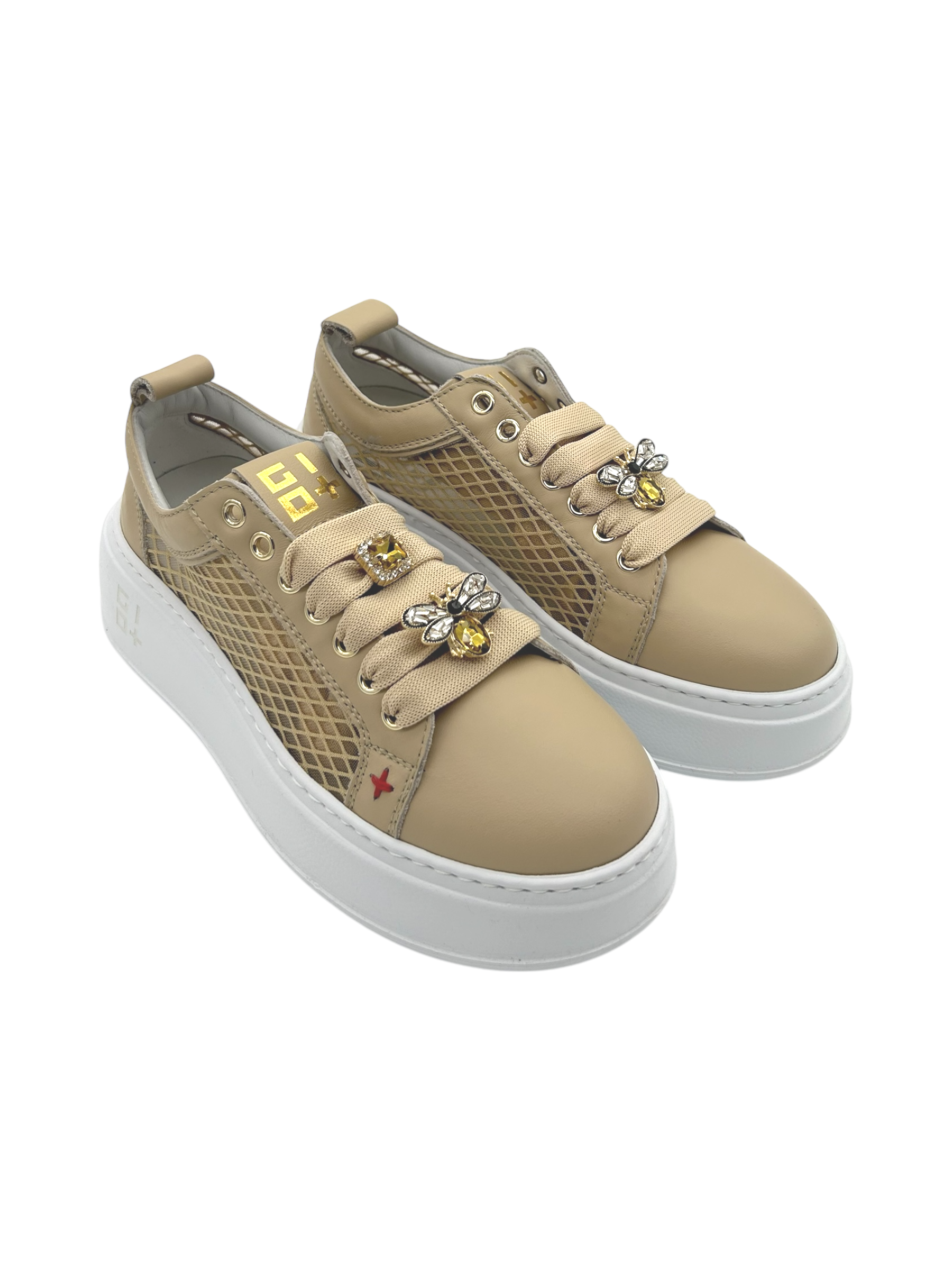 Sneakers pelle donna GIO+ Combi Cappuccino - PIA342 A -