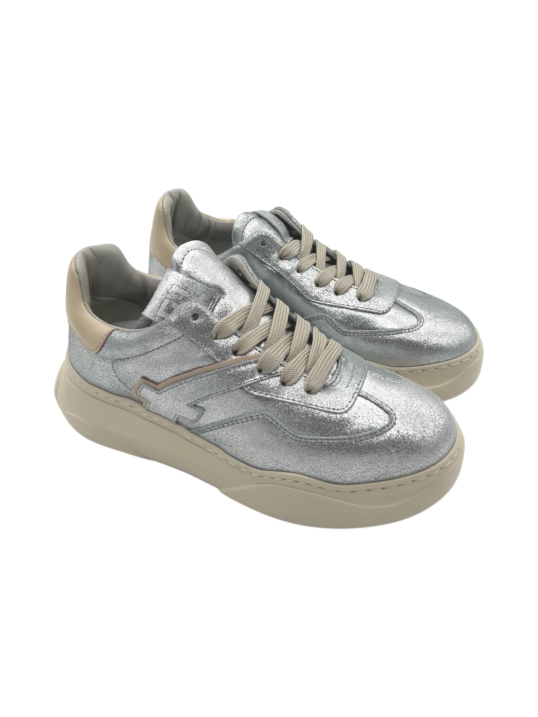 Sneakers pelle donna GIO+ Polvere Silver - Giada 203 -