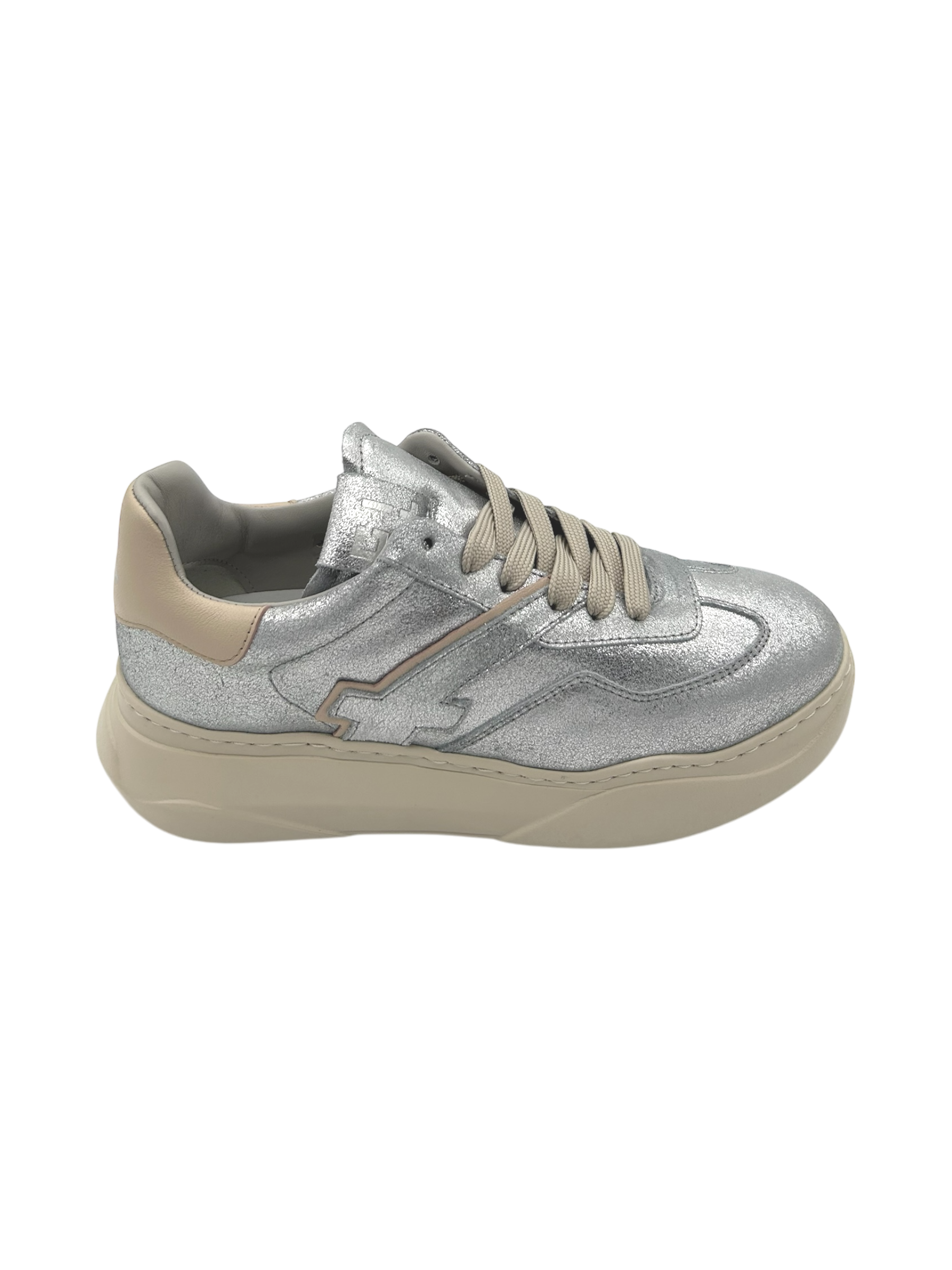 Sneakers pelle donna GIO+ Polvere Silver - Giada 203 -