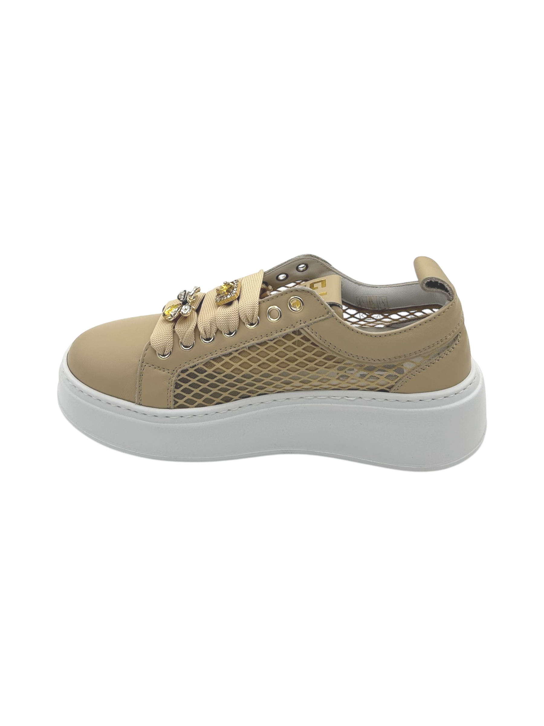 Sneakers pelle donna GIO+ Combi Cappuccino - PIA342 A -