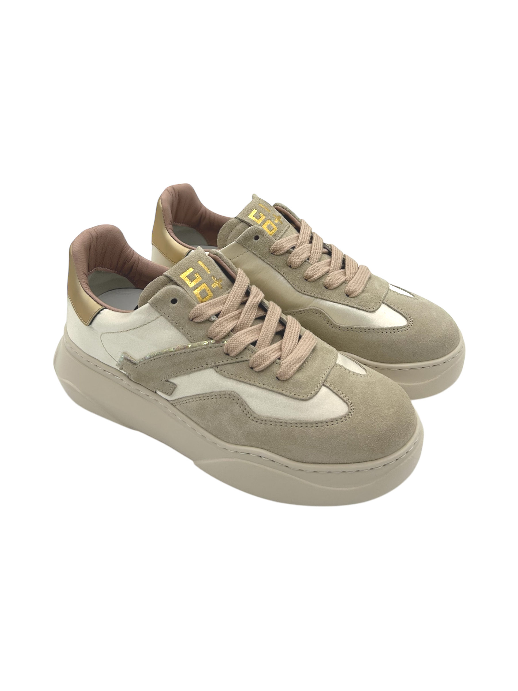Sneakers pelle donna GIO+ Combi Champagne - Giada 208 -