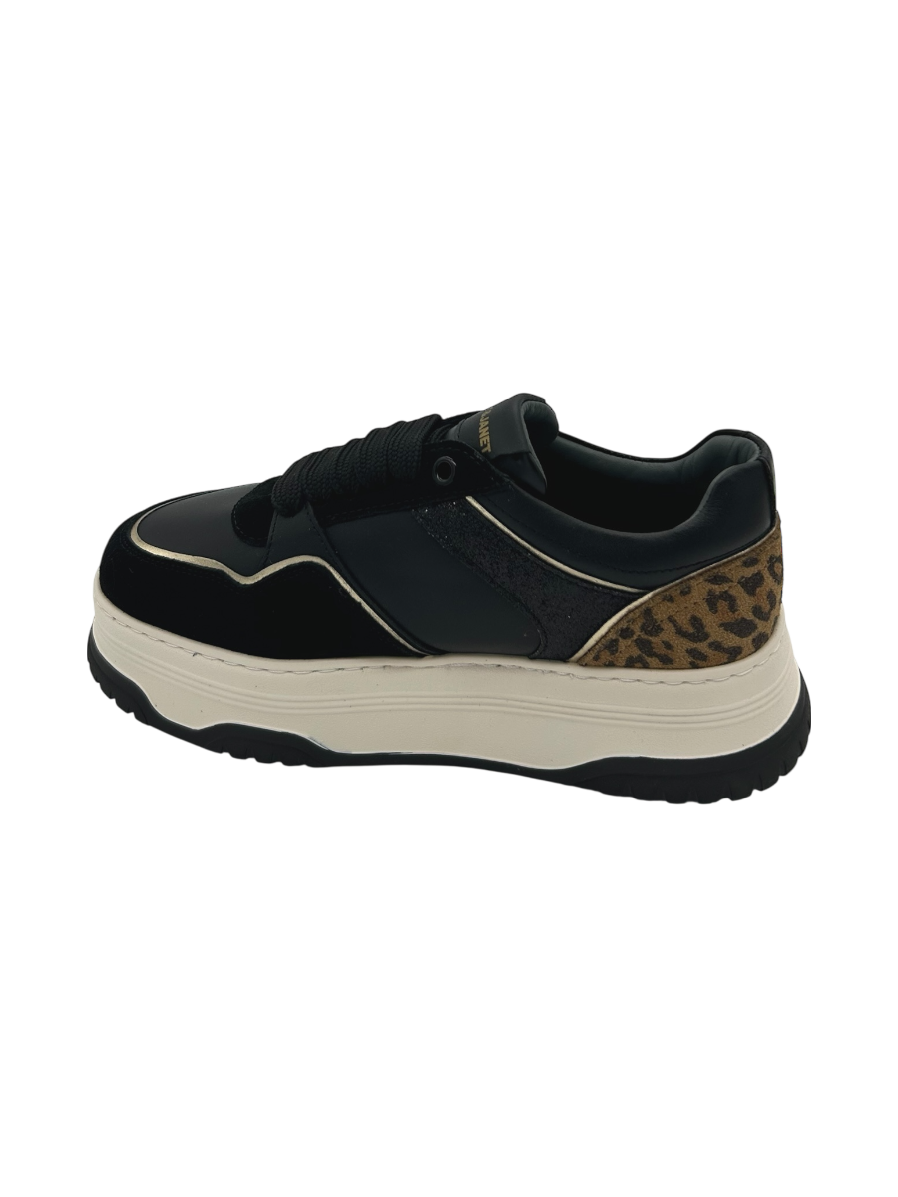 Sneakers pelle donna Janet & Janet Black -J423-