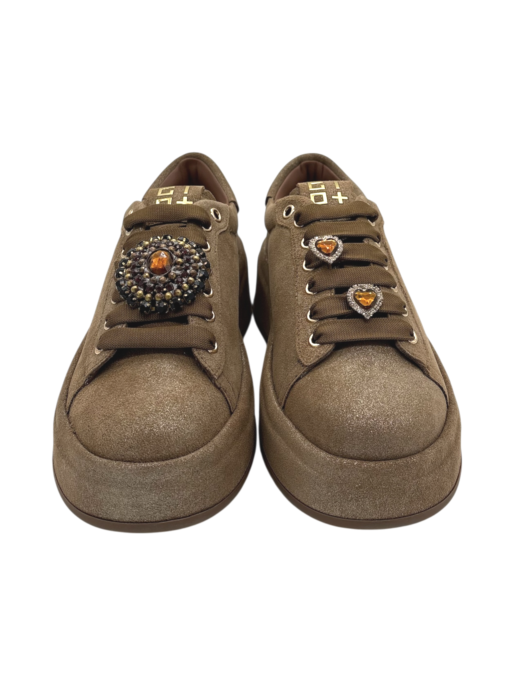 Sneakers Pelle Donna GIO+ Combi Lamé - Oliva 126