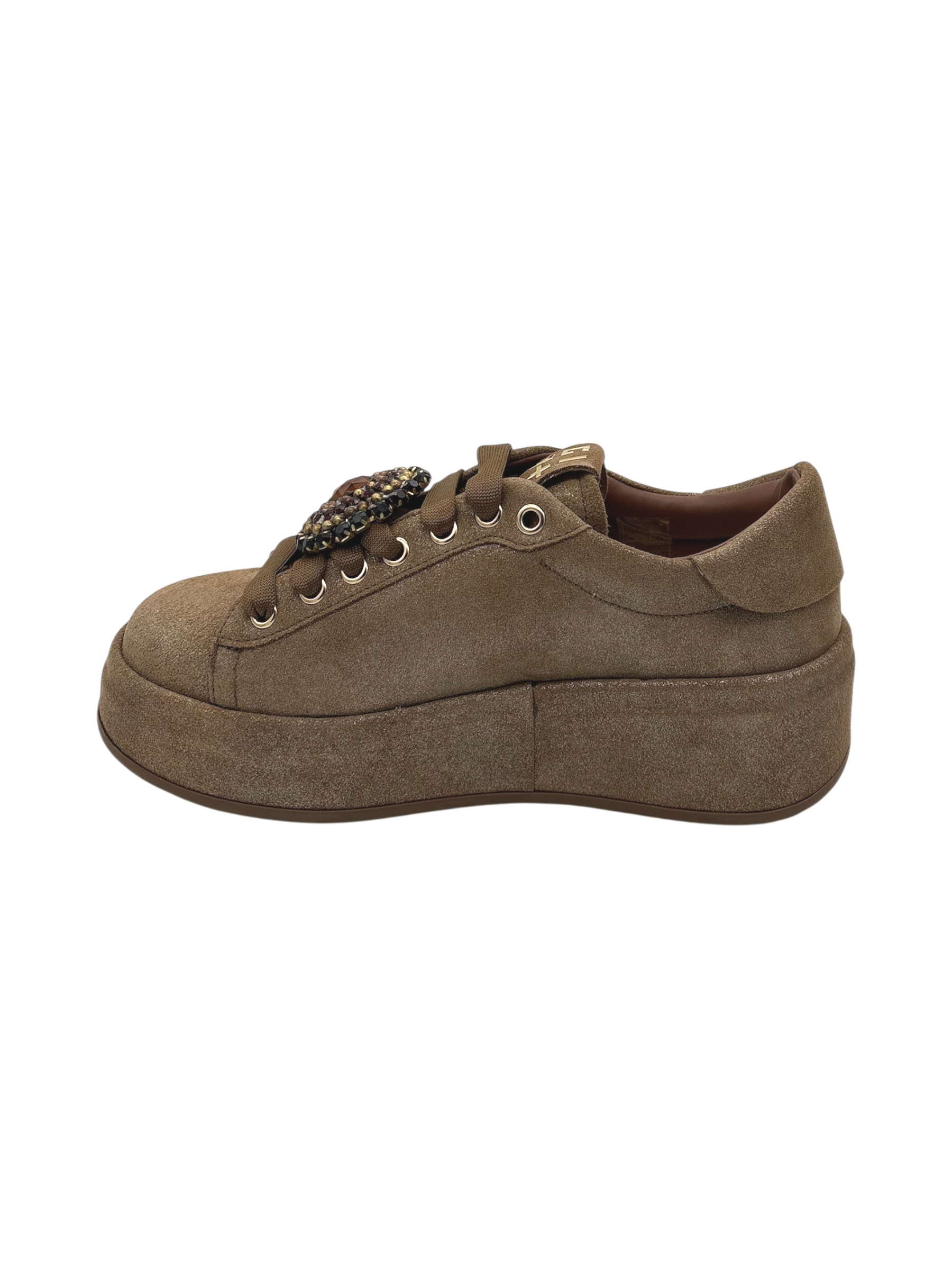 Sneakers Pelle Donna GIO+ Combi Lamé - Oliva 126