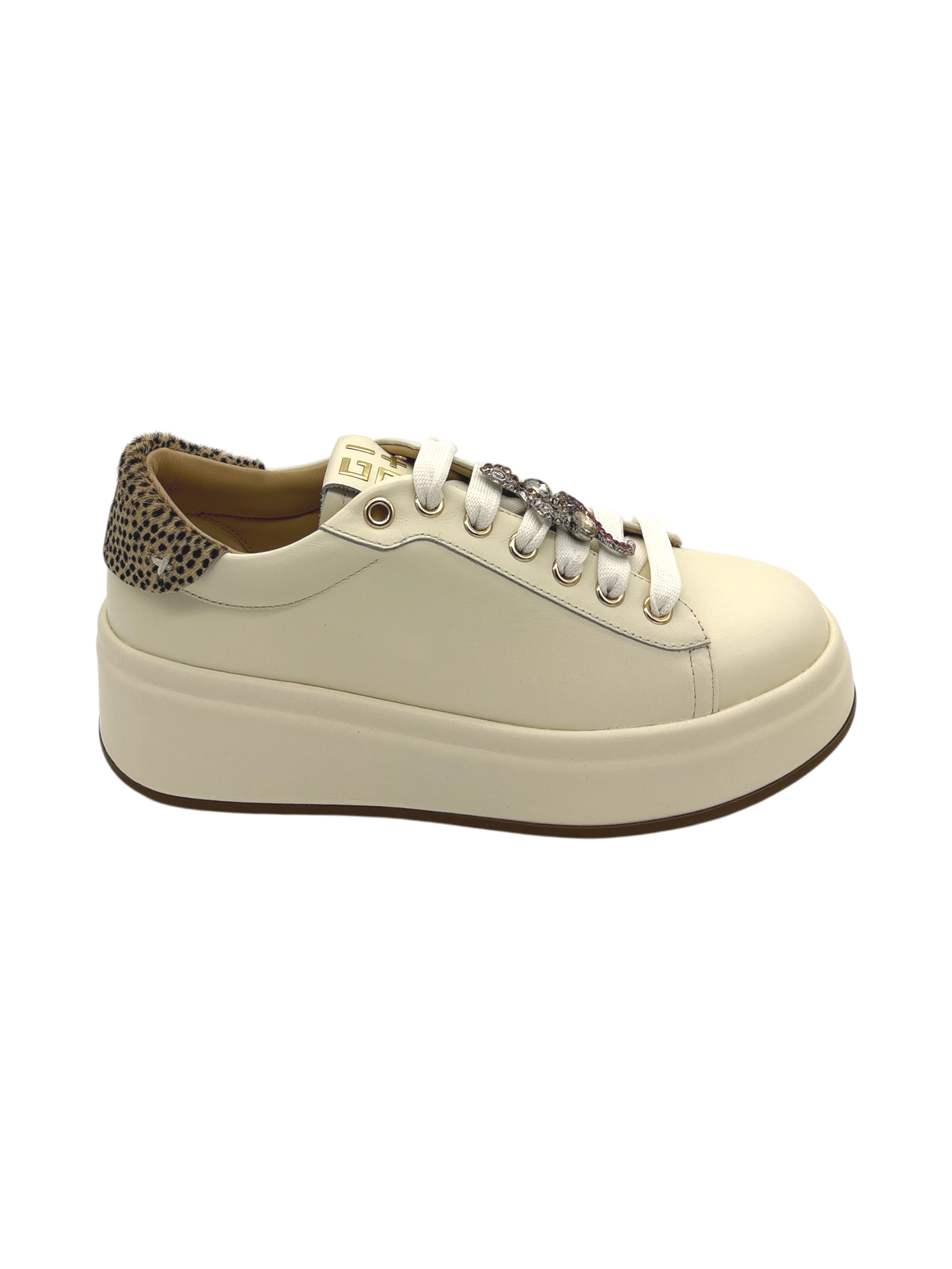 Sneakers Pelle Donna GIO+ Combi Milk - Oliva 146