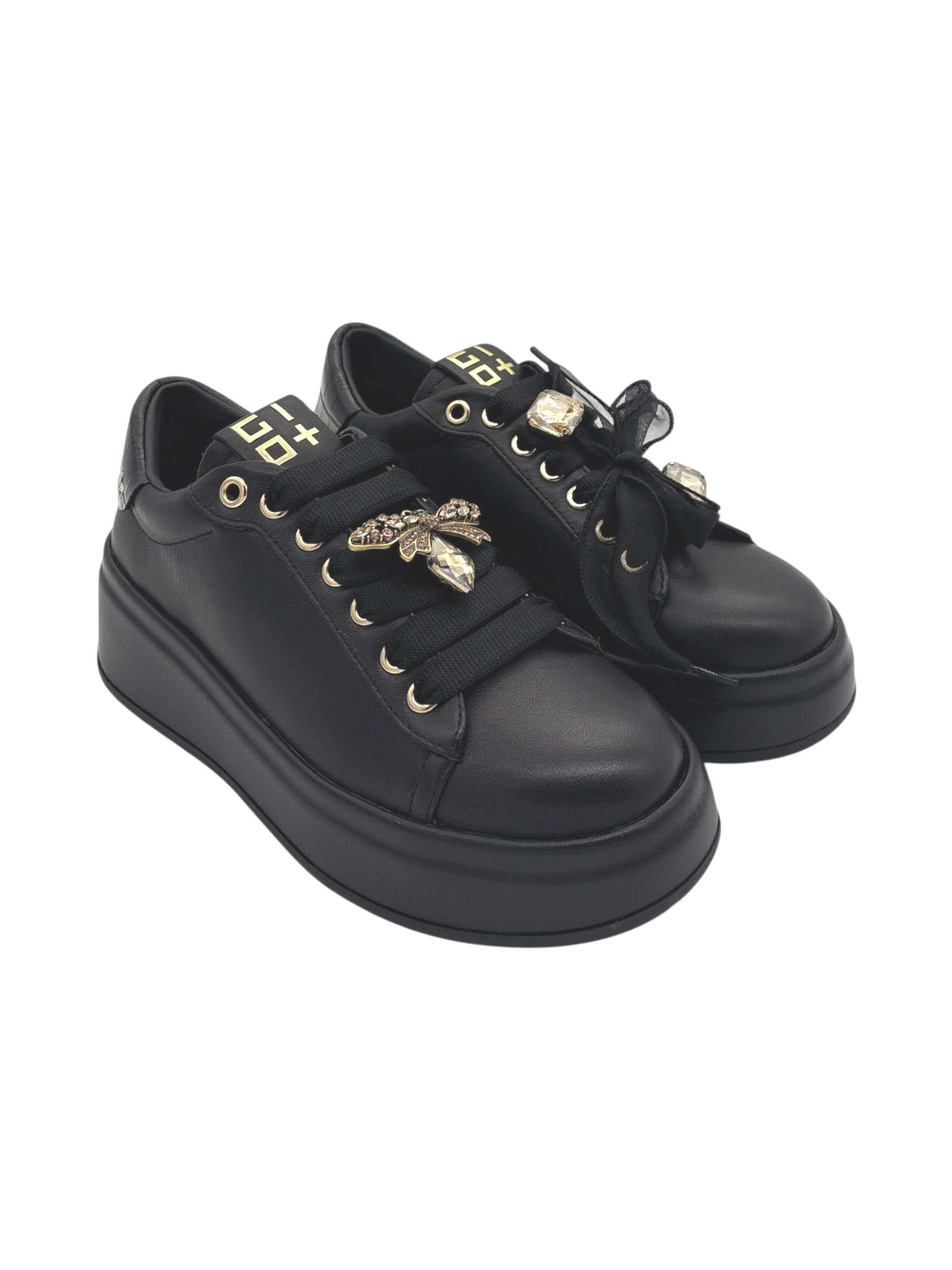 Sneakers pelle donna GIO+ Combi Black Oliva 130