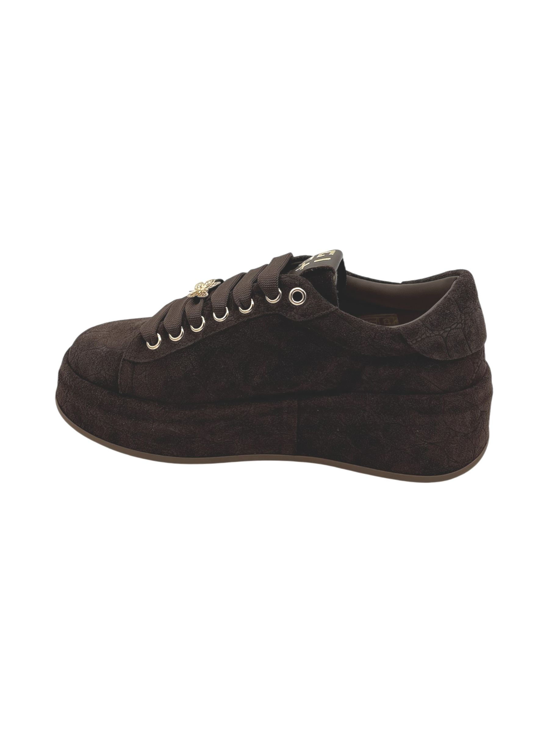 Sneakers pelle donna GIO+ Cocco Brown Oliva 122