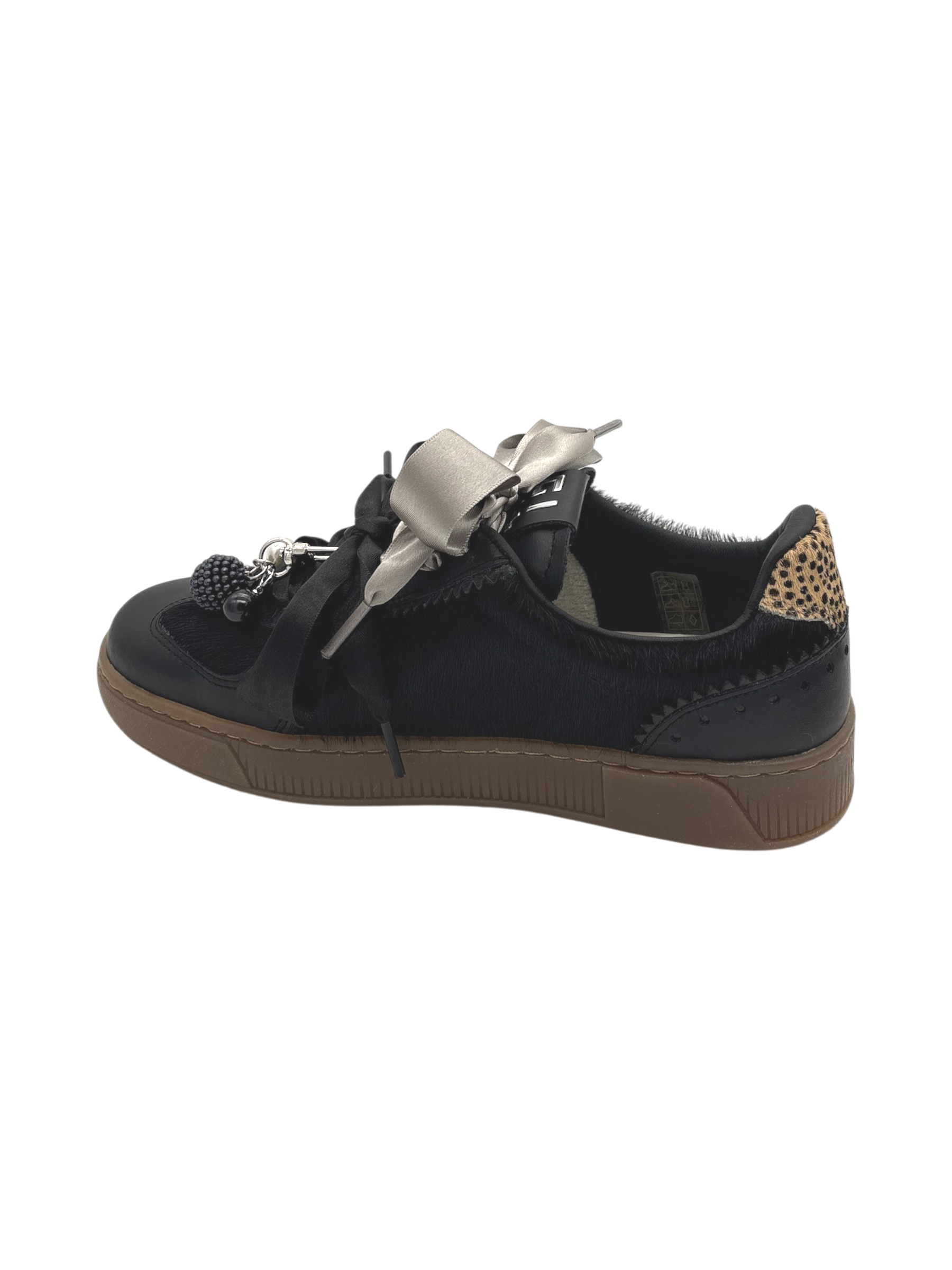 Sneakers pelle donna GIO+ Combi Black-Blue 1056
