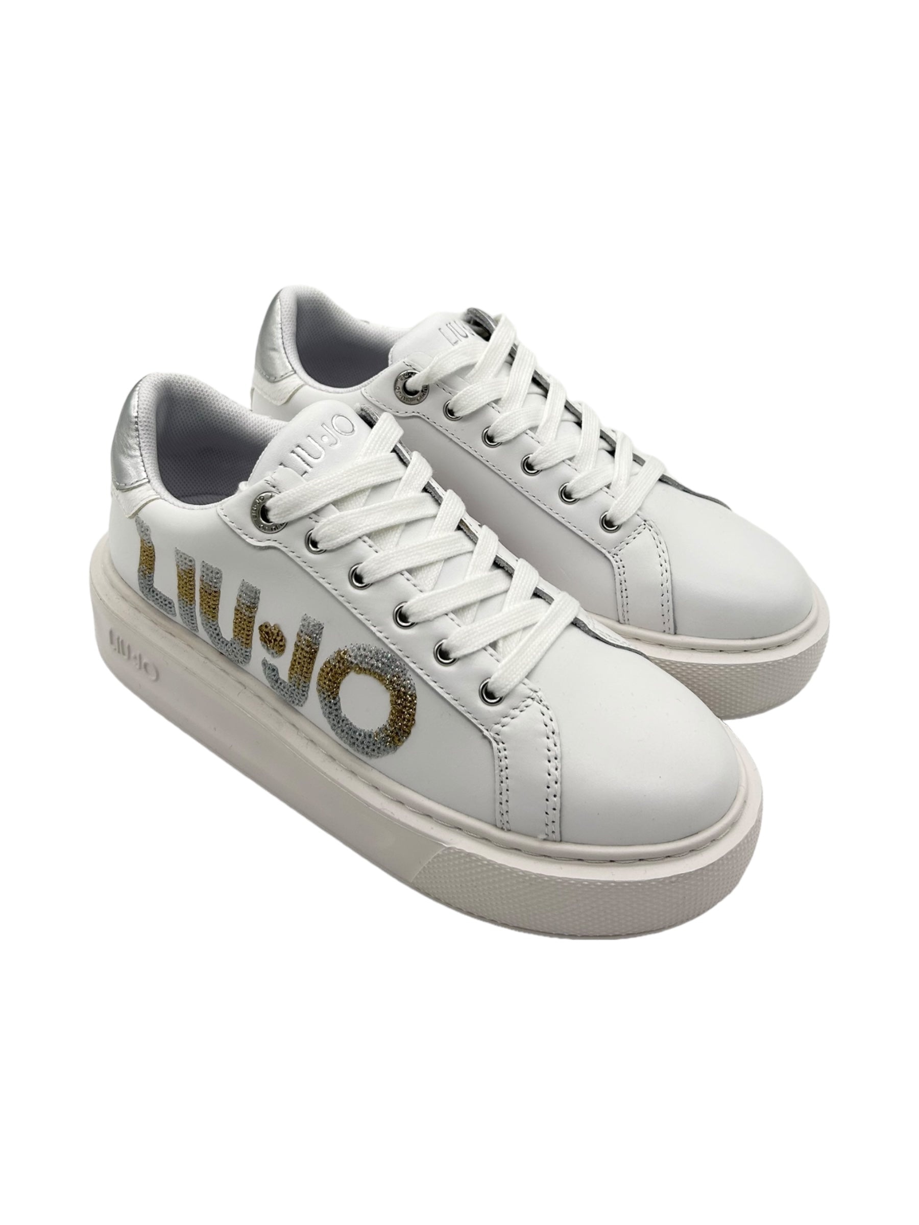 Sneakers LIUJO Calf Leather White Silver - KYLIE 22 -