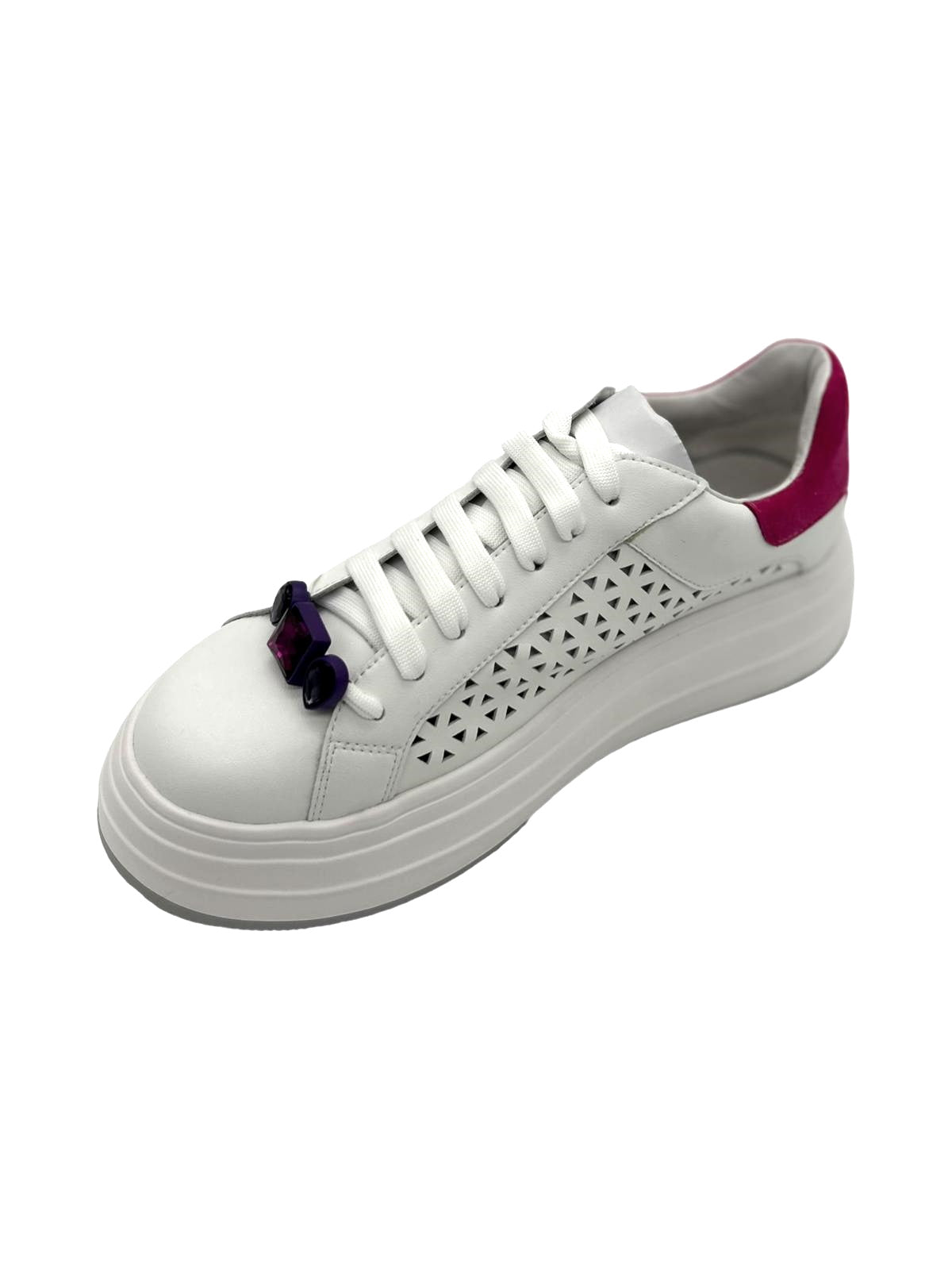 Sneakers donna Apepazza White Fuxia - Lara -