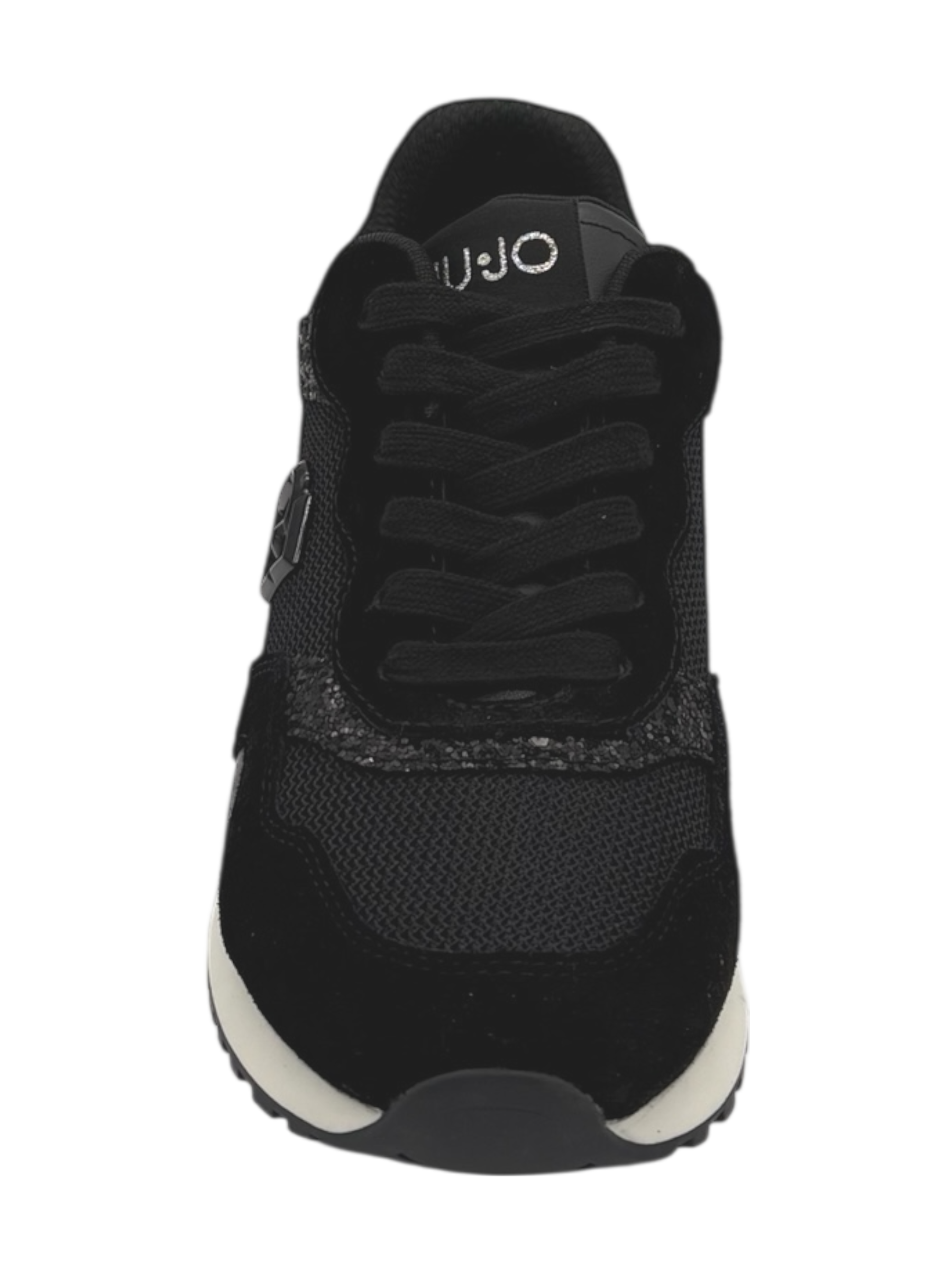 Sneakers pelle LIUJO Black Glitter - Maxi Wonder Low 02 -