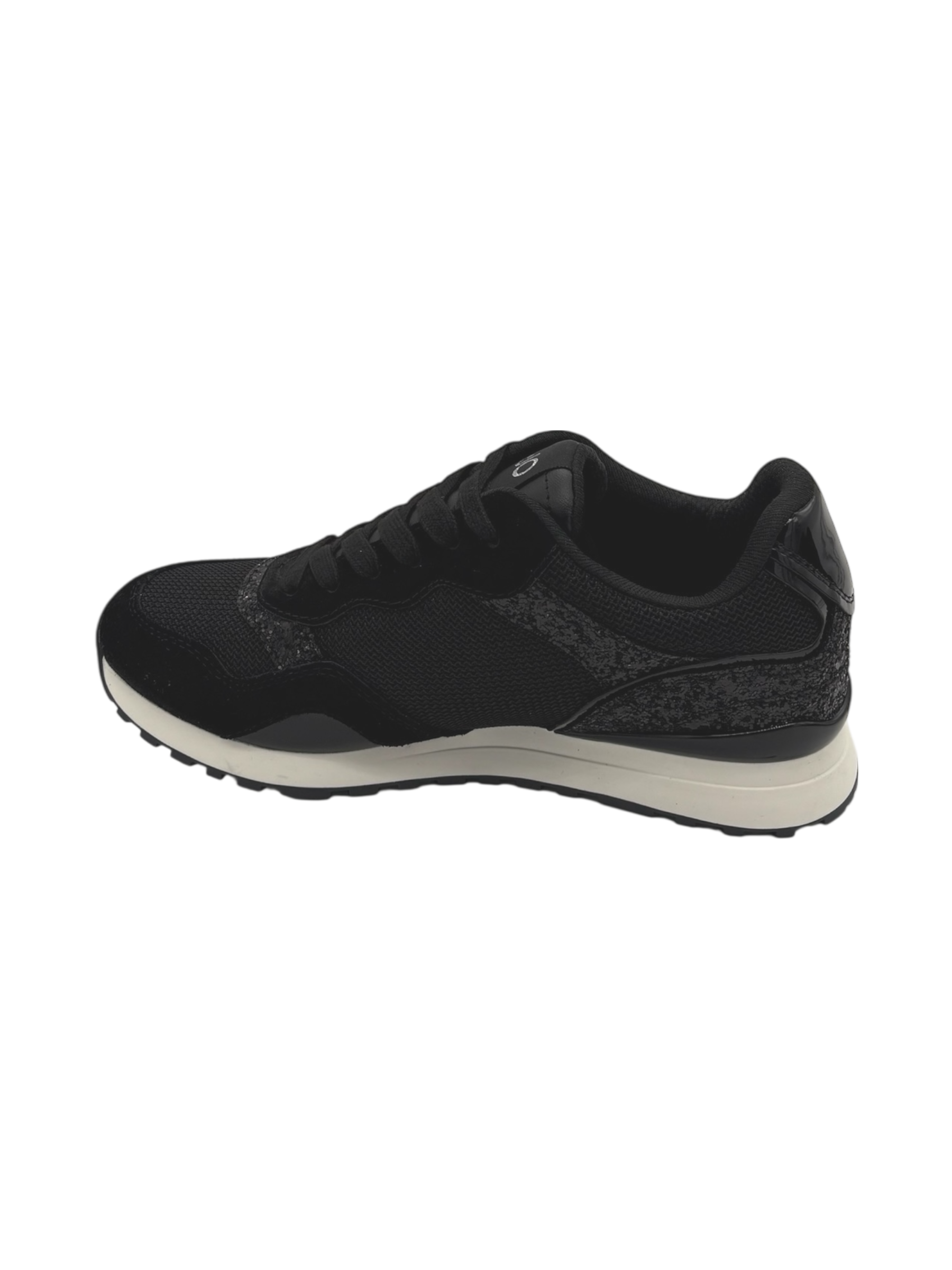 Sneakers pelle LIUJO Black Glitter - Maxi Wonder Low 02 -