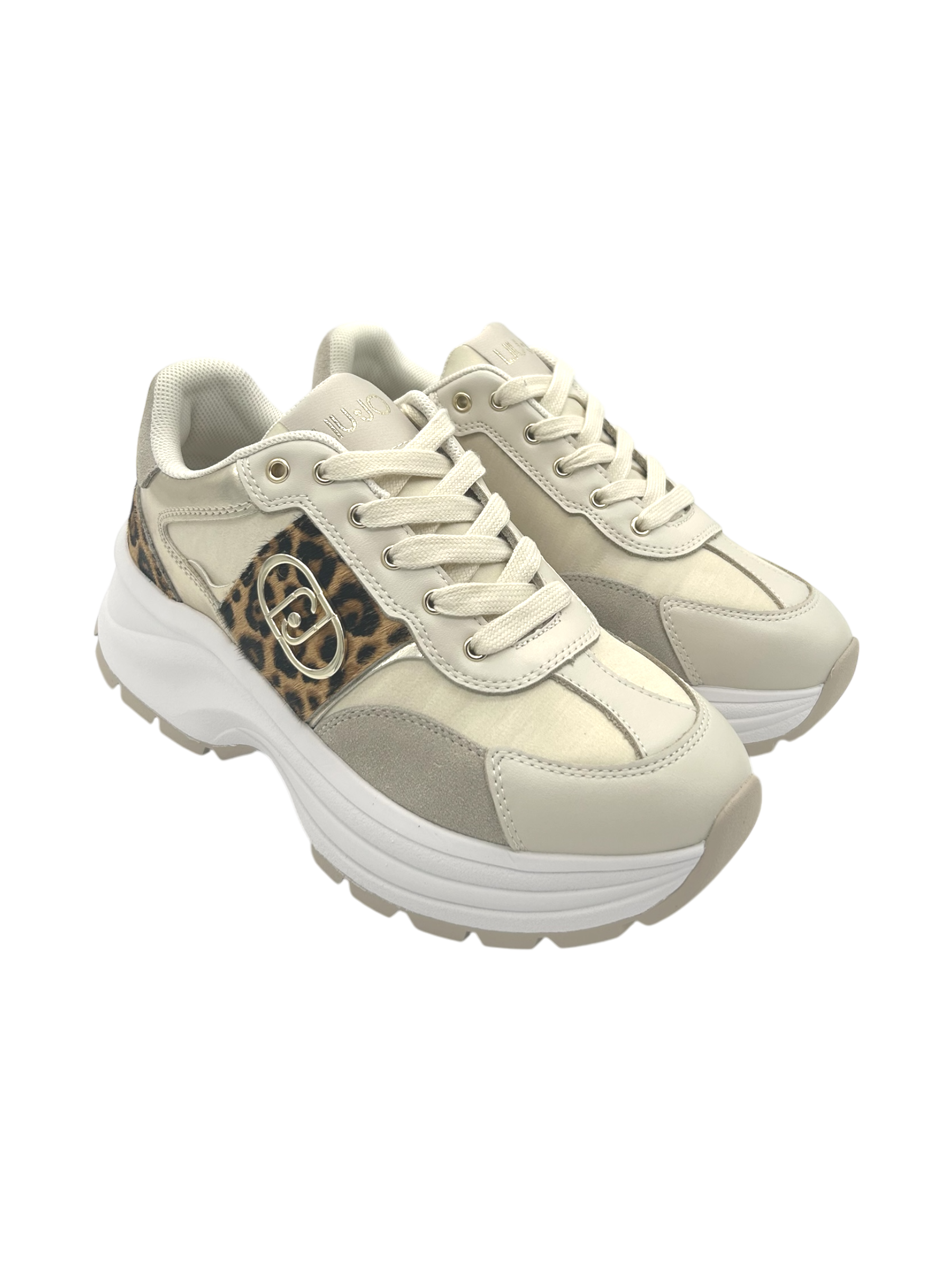 Sneakers pelle LIUJO Leopard Ivory - Eva 02 -