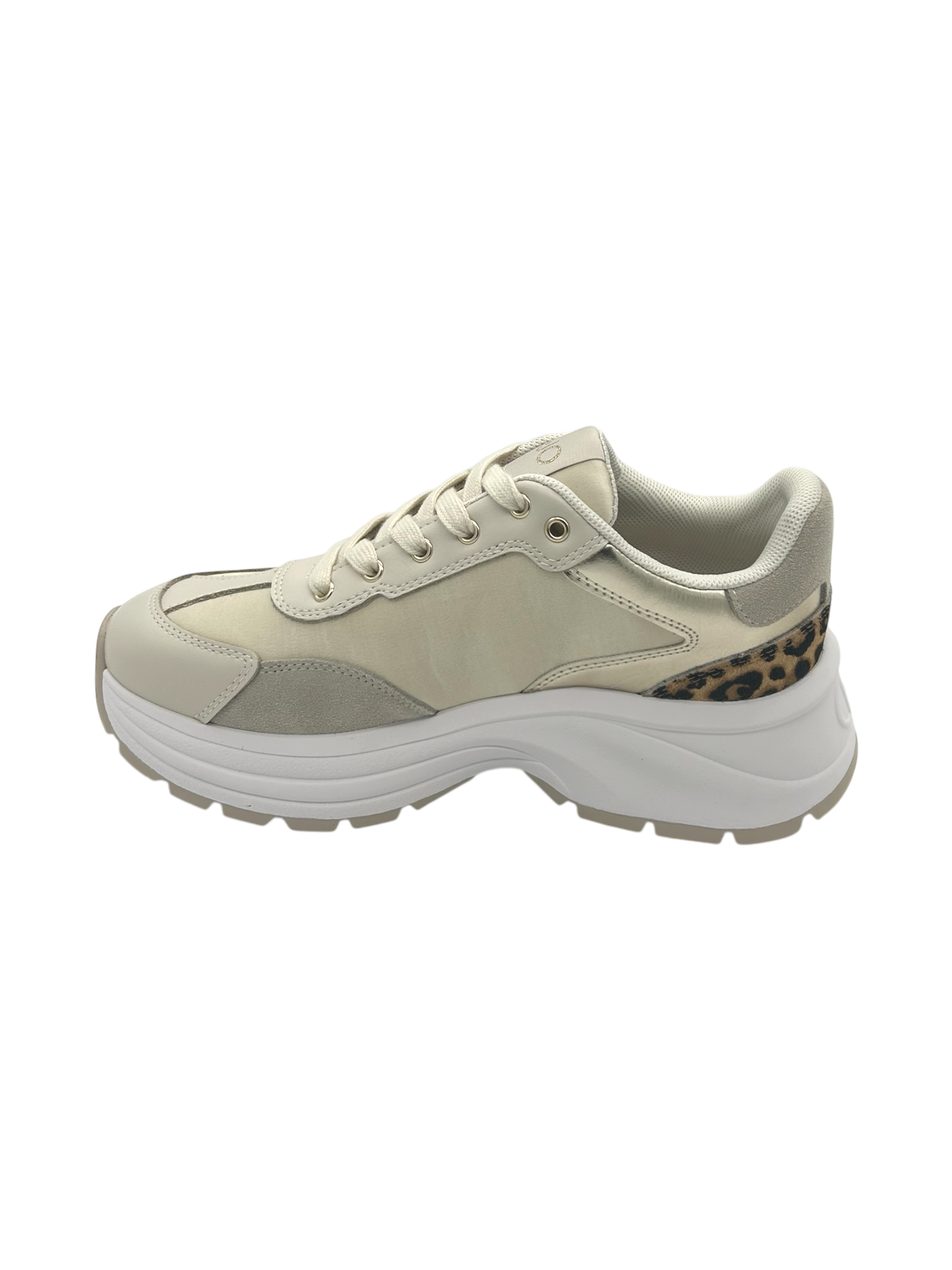 Sneakers pelle LIUJO Leopard Ivory - Eva 02 -