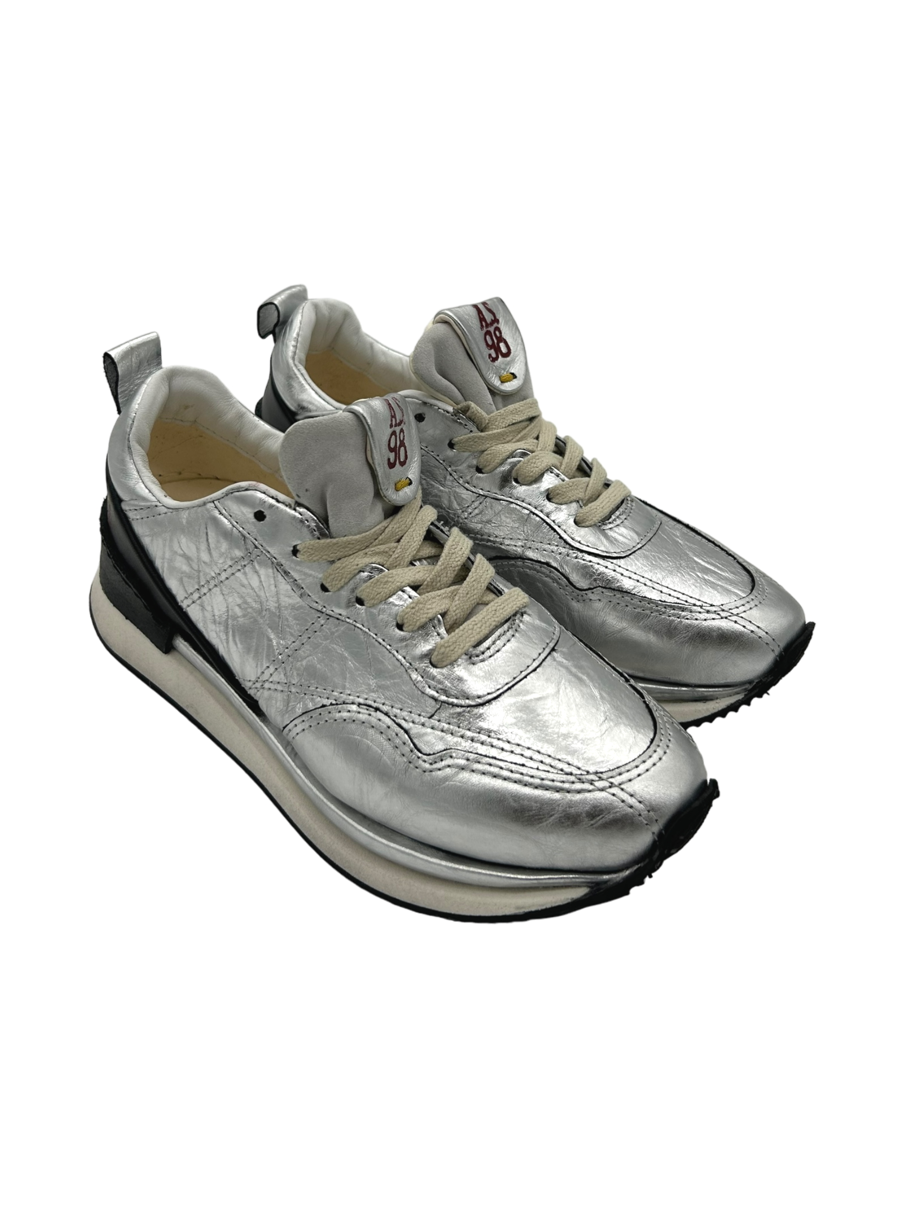 Sneakers pelle donna AS98 Argento - B86101 -