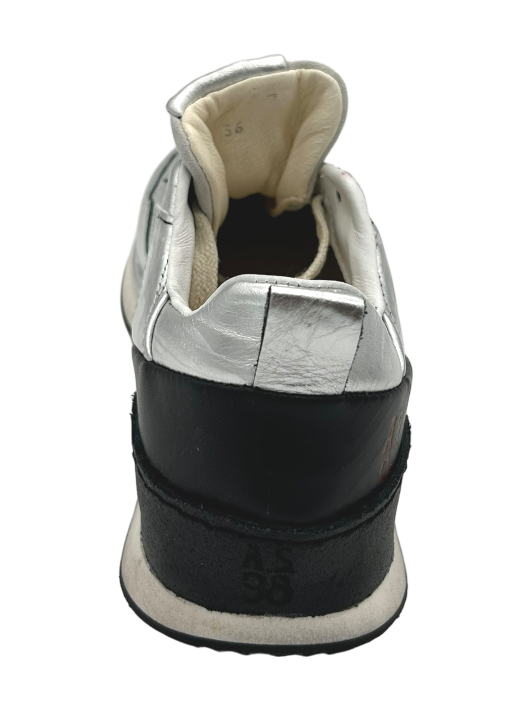 Sneakers pelle donna AS98 Argento - B86101 -