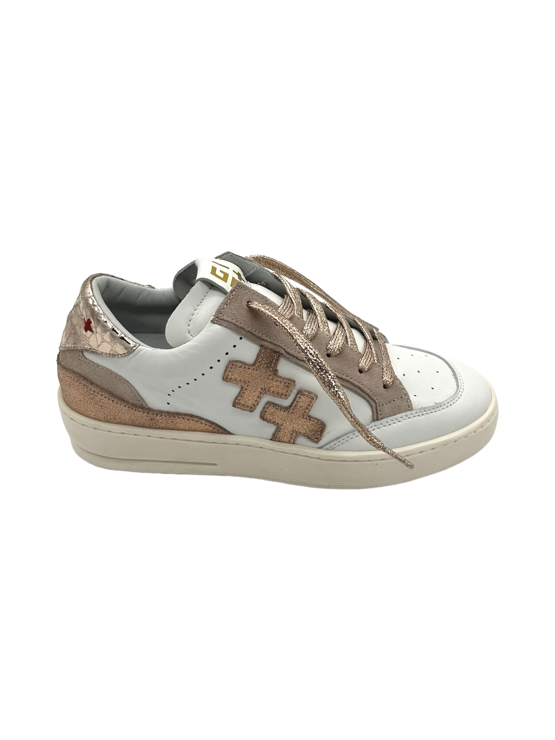 Sneakers pelle donna GIO+ Combi White Rose - VITTO 28 -