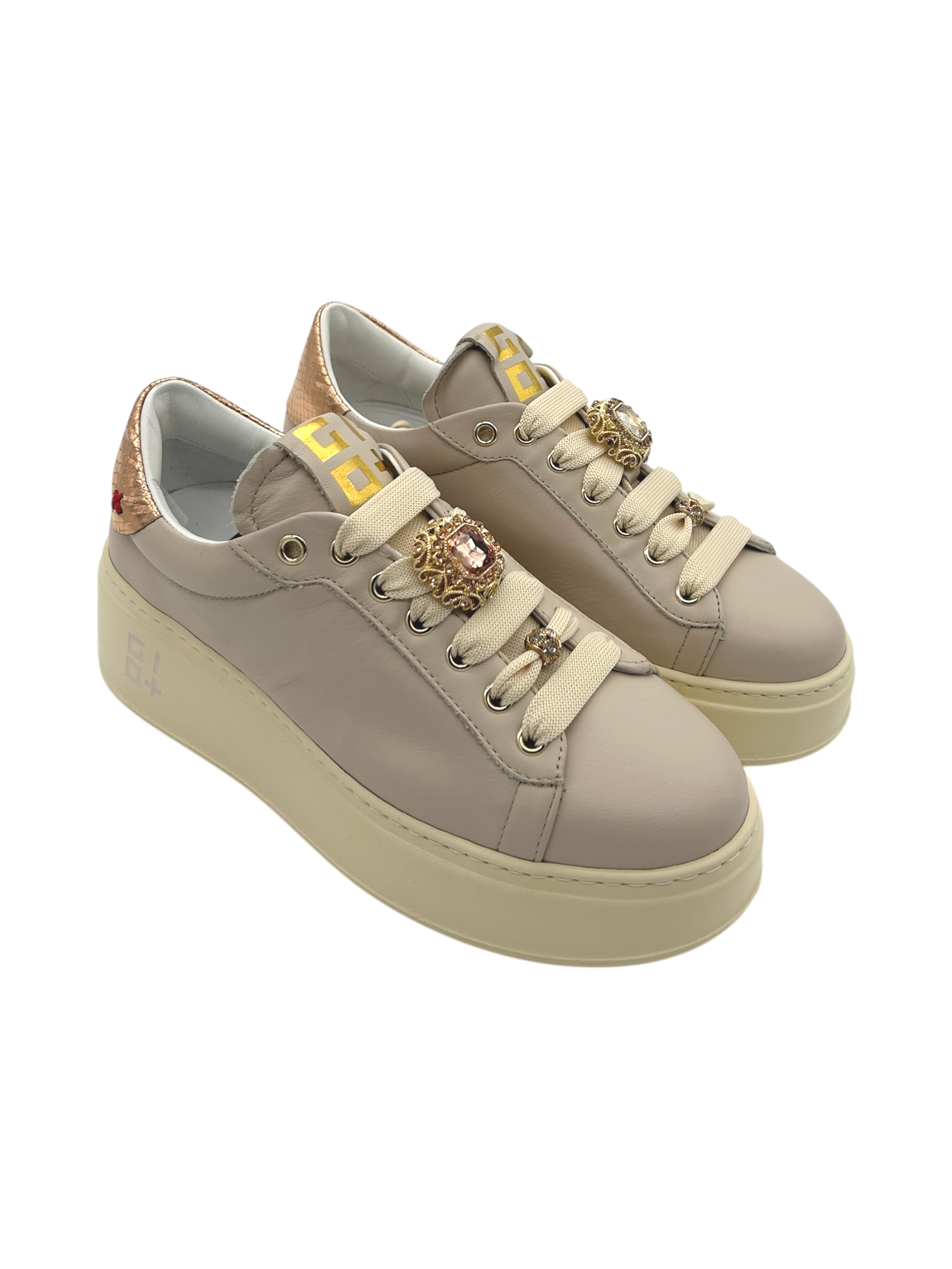 Sneakers pelle donna GIO+ Combi Corda Bottoni - PIA344 A -