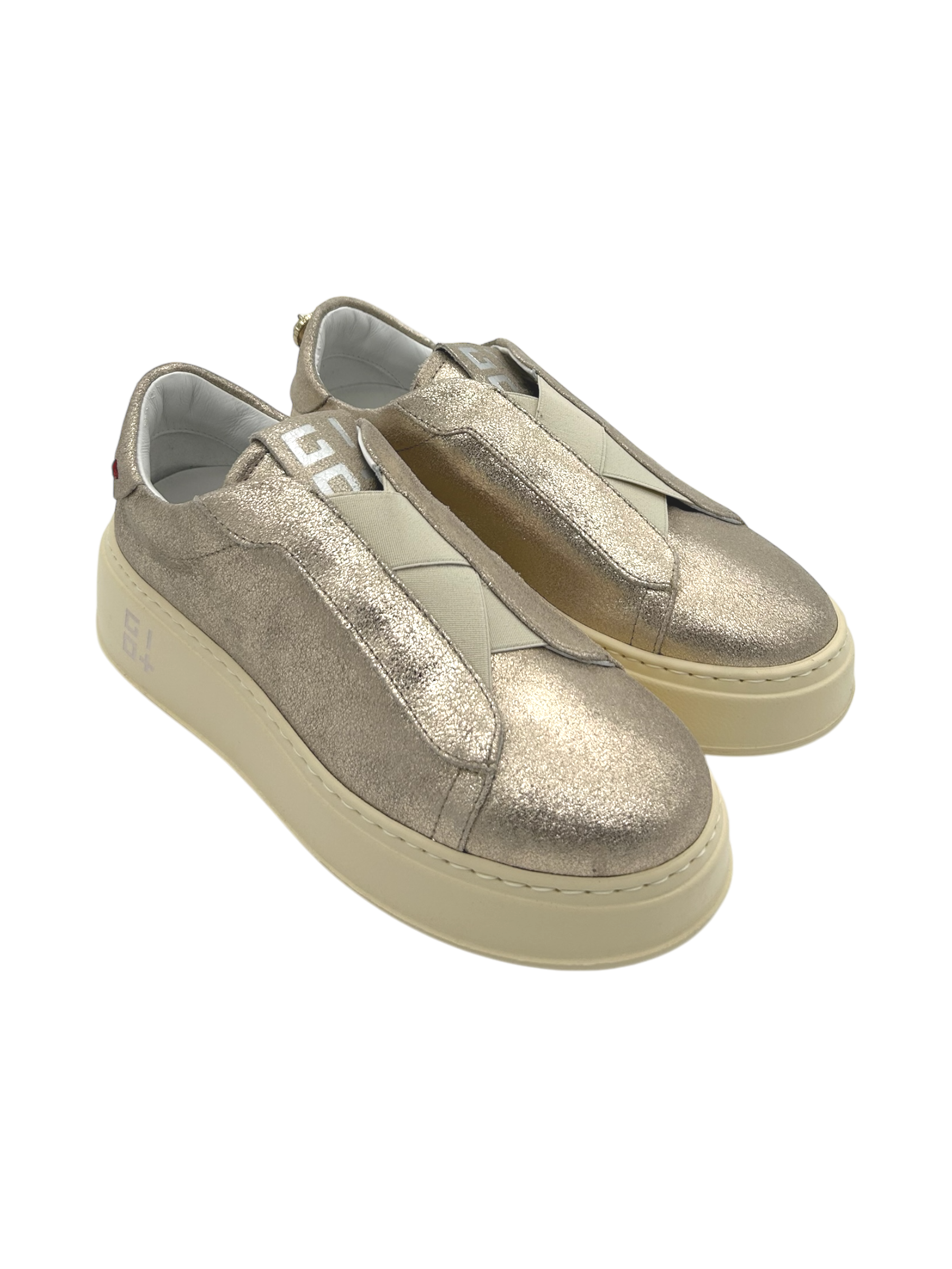 Sneakers pelle donna GIO+ Combi Gold - Nila 05 -