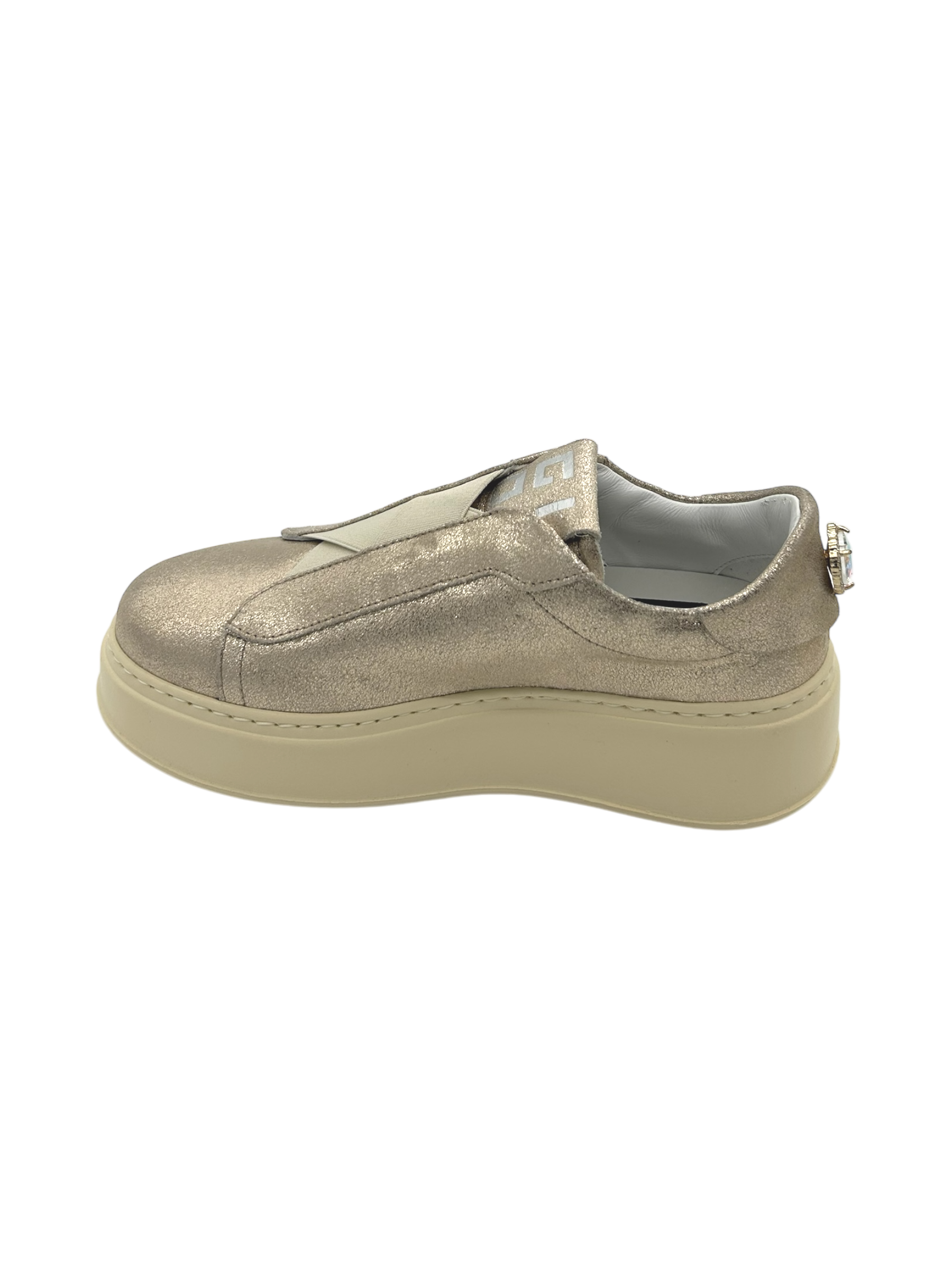 Sneakers pelle donna GIO+ Combi Gold - Nila 05 -