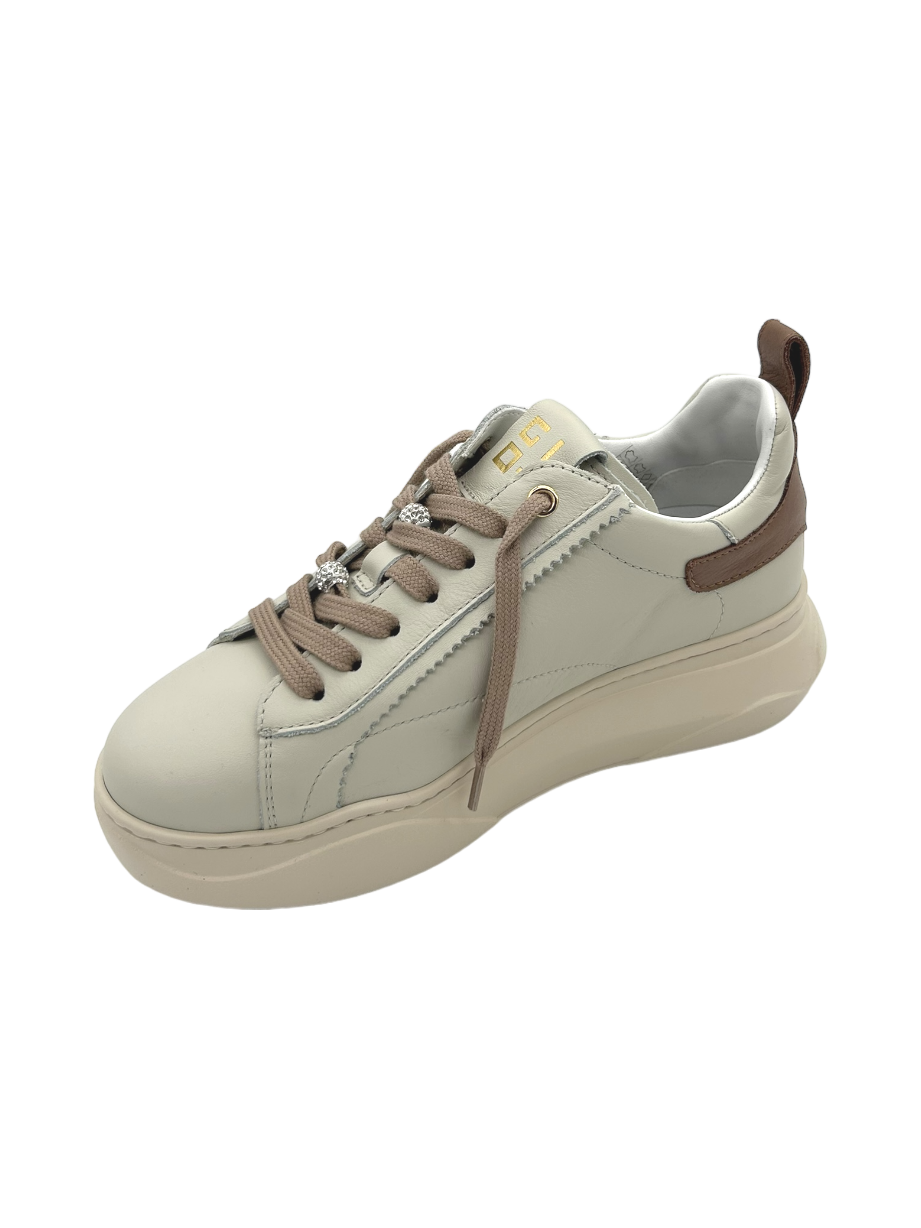 Sneakers pelle donna GIO+ Combi Latte - Giada 66U -