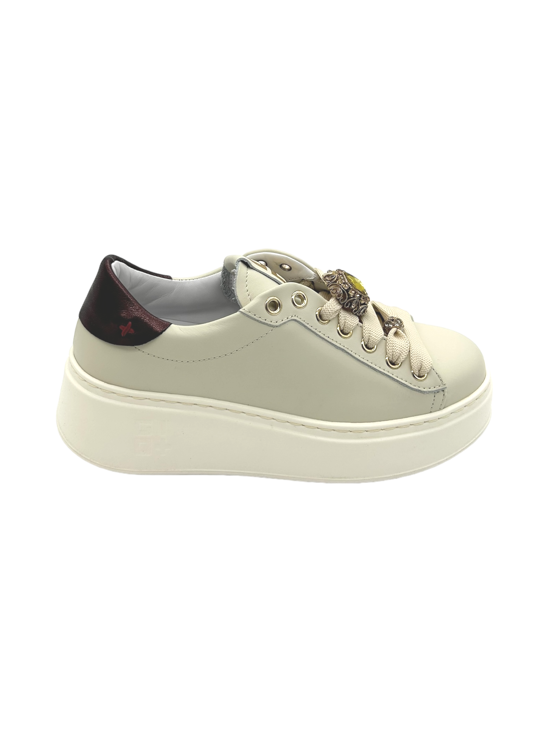 Sneakers pelle donna GIO+ Combi Latte Moro - PIA 250A -
