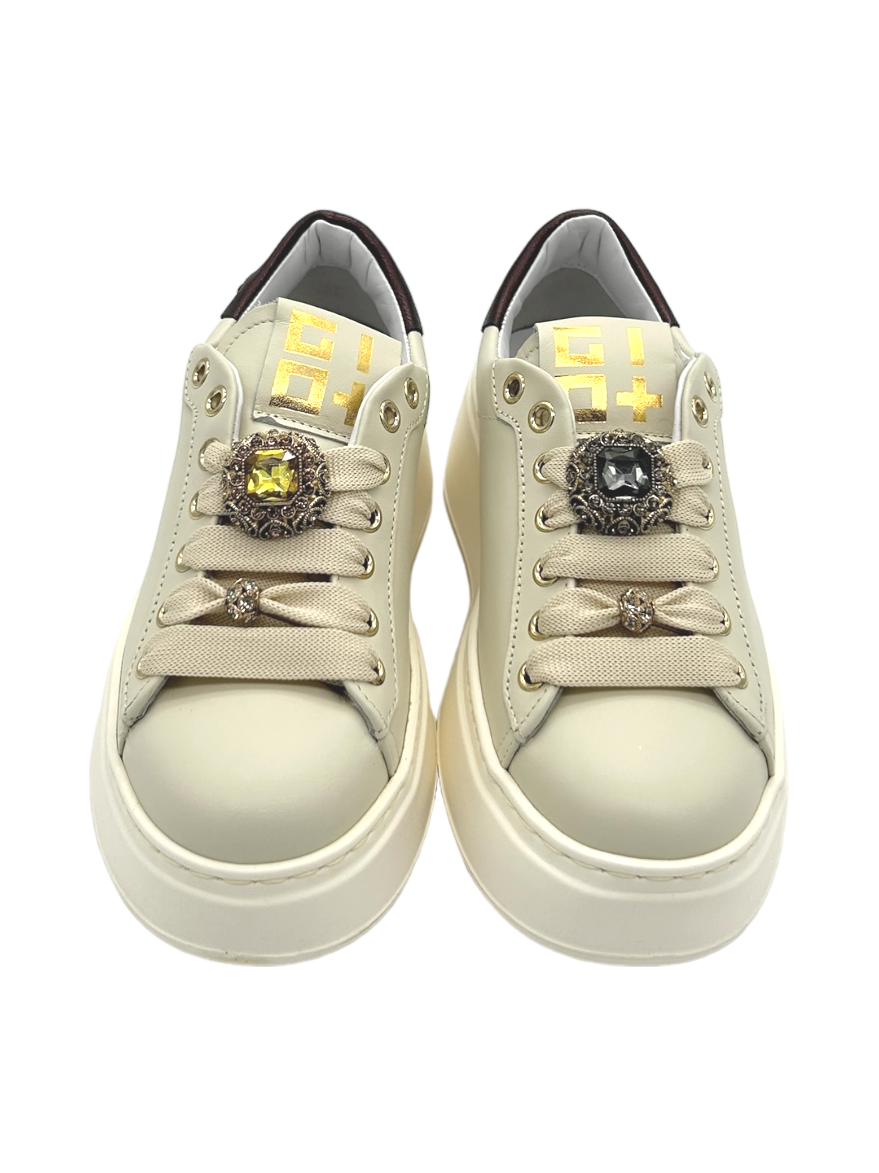 Sneakers pelle donna GIO+ Combi Latte Moro - PIA 250A -